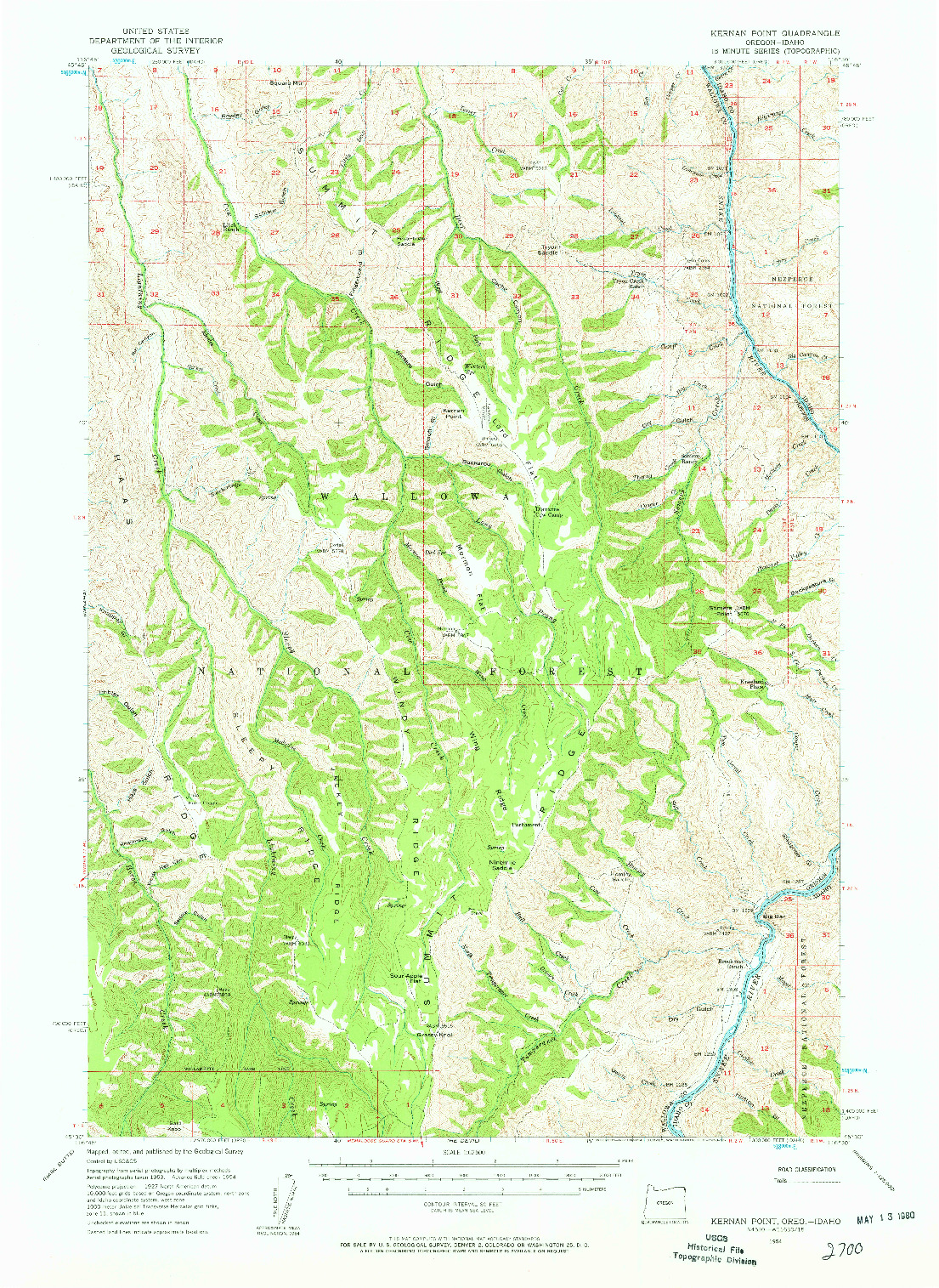 USGS 1:62500-SCALE QUADRANGLE FOR KERNAN POINT, OR 1954