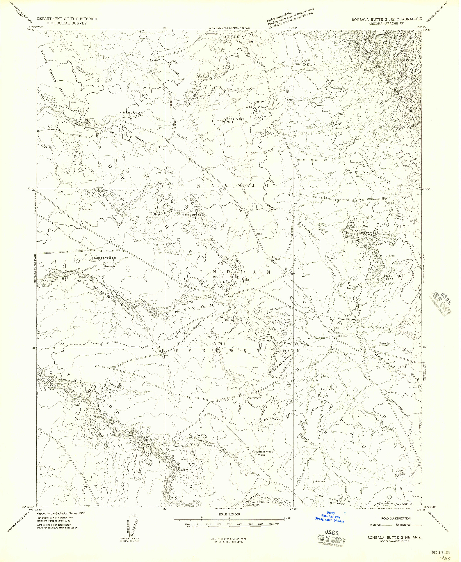 USGS 1:24000-SCALE QUADRANGLE FOR SONSALA BUTTE 2 NE, AZ 1955