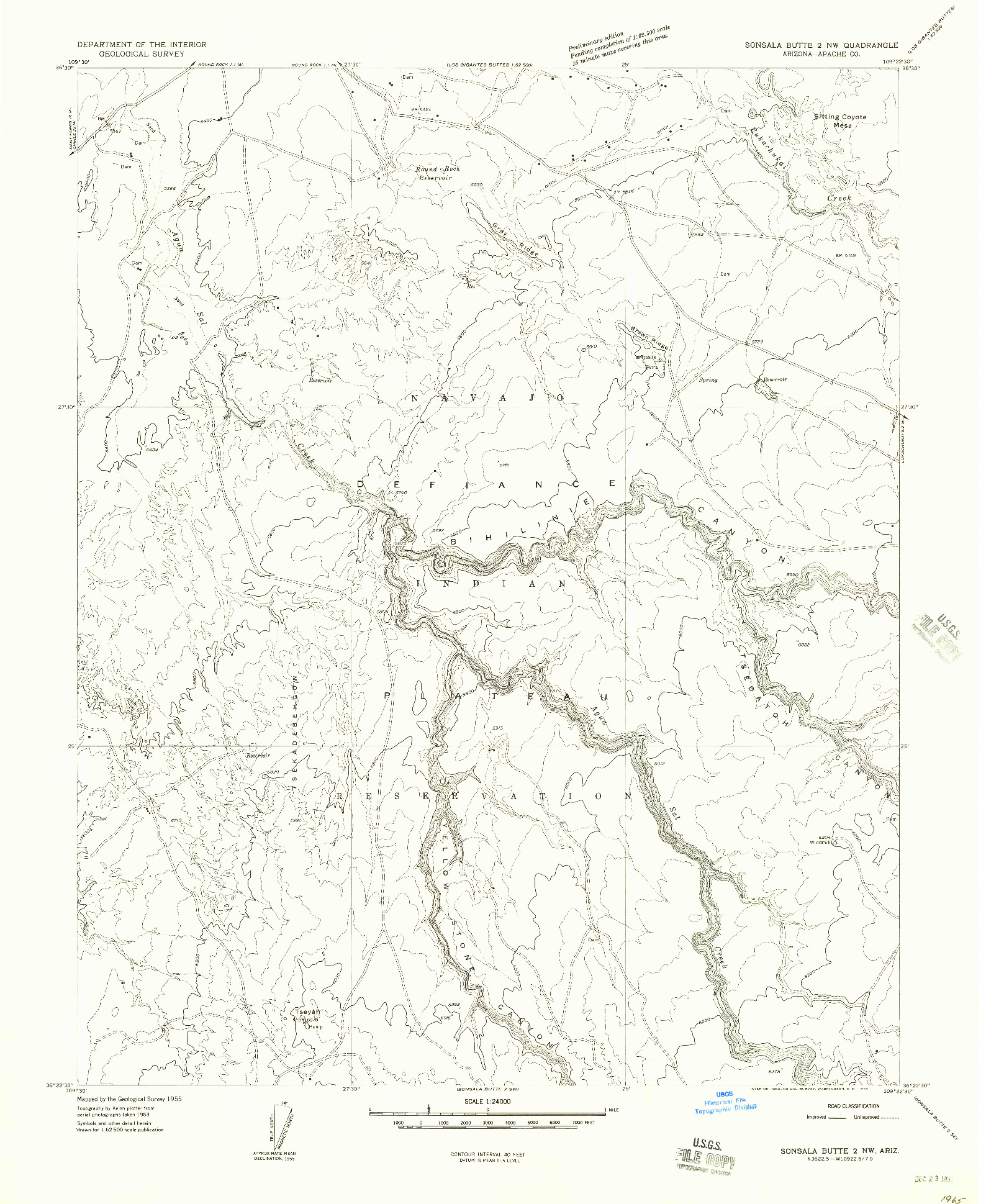 USGS 1:24000-SCALE QUADRANGLE FOR SONSALA BUTTE 2 NW, AZ 1955