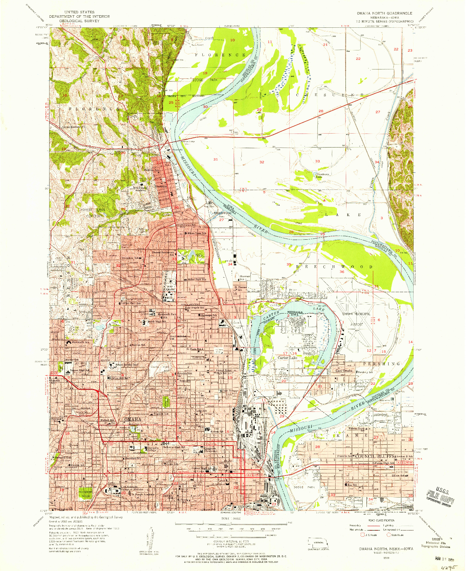 USGS 1:24000-SCALE QUADRANGLE FOR OMAHA NORTH, NE 1956