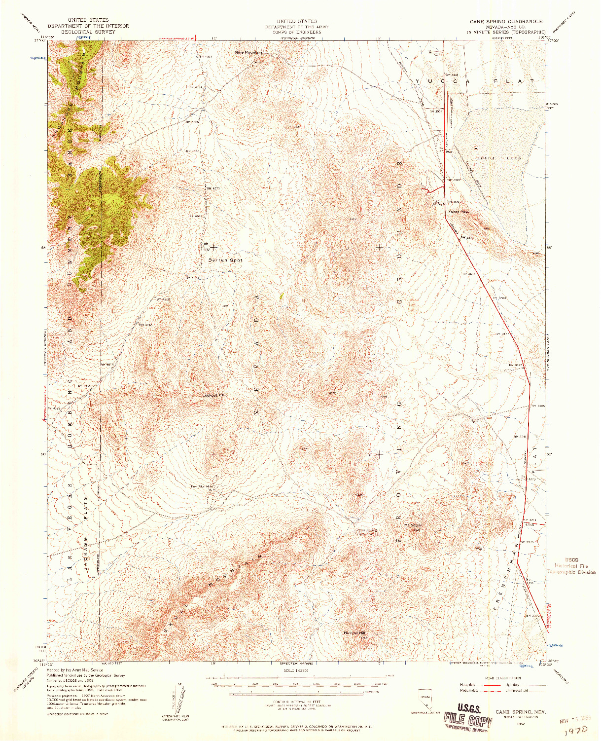 USGS 1:62500-SCALE QUADRANGLE FOR CANE SPRING, NV 1952