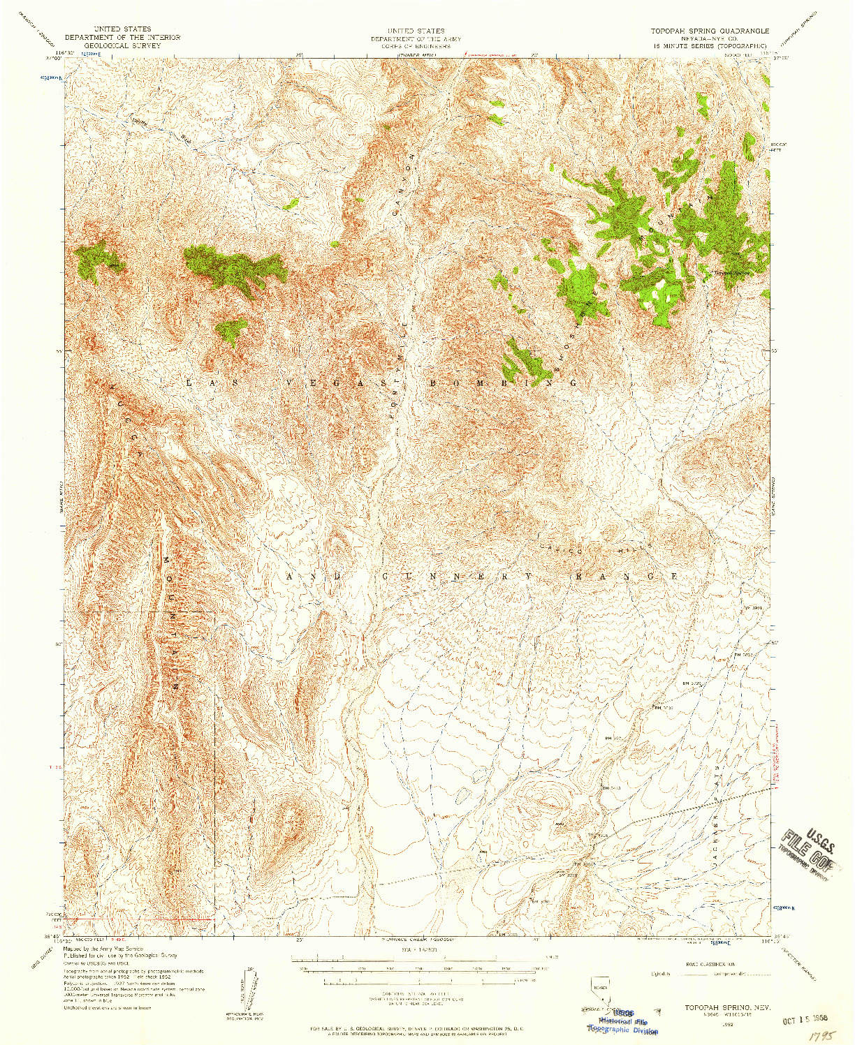 USGS 1:62500-SCALE QUADRANGLE FOR TOPOPAH SPRING, NV 1952
