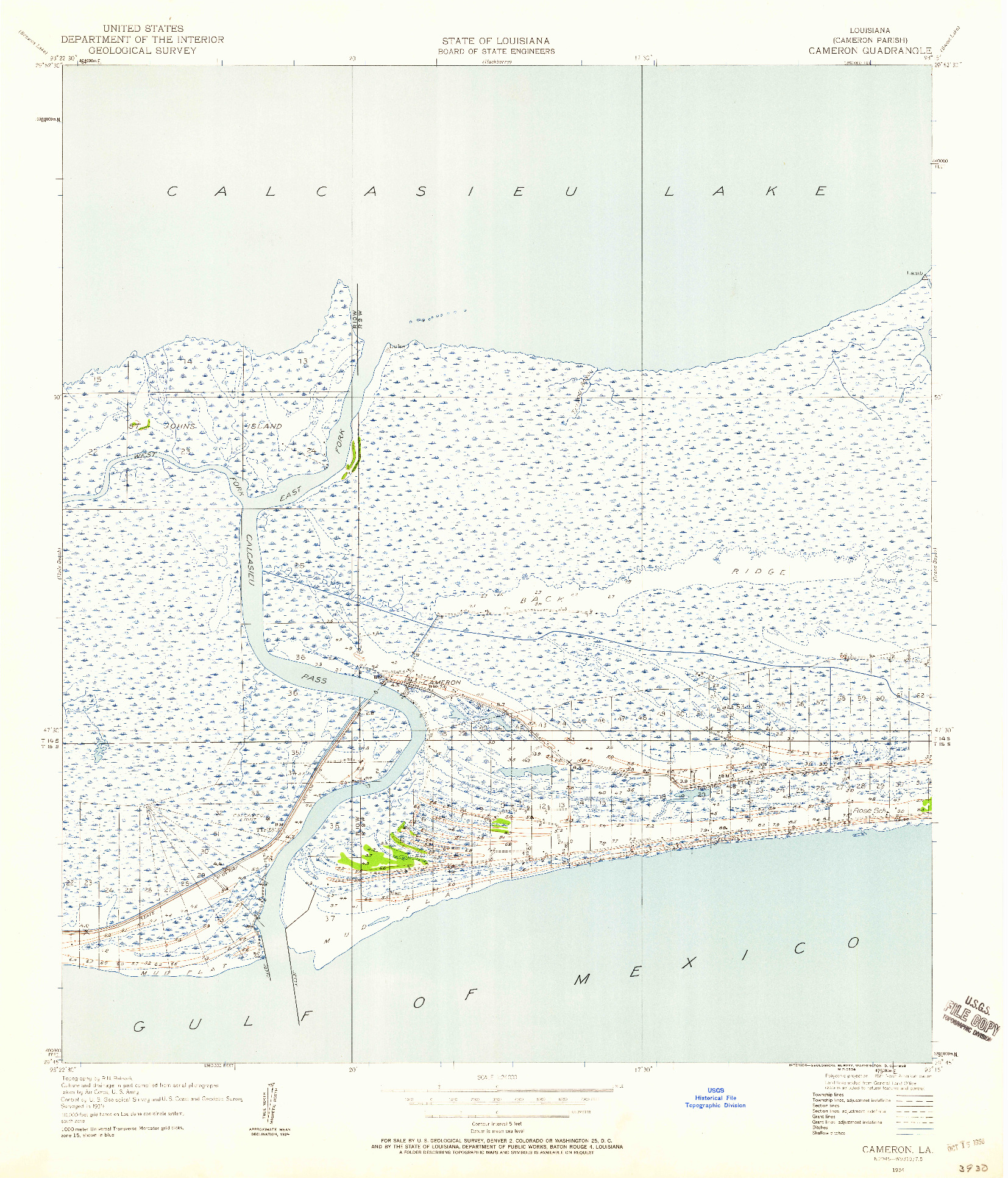 USGS 1:24000-SCALE QUADRANGLE FOR CAMERON, LA 1934