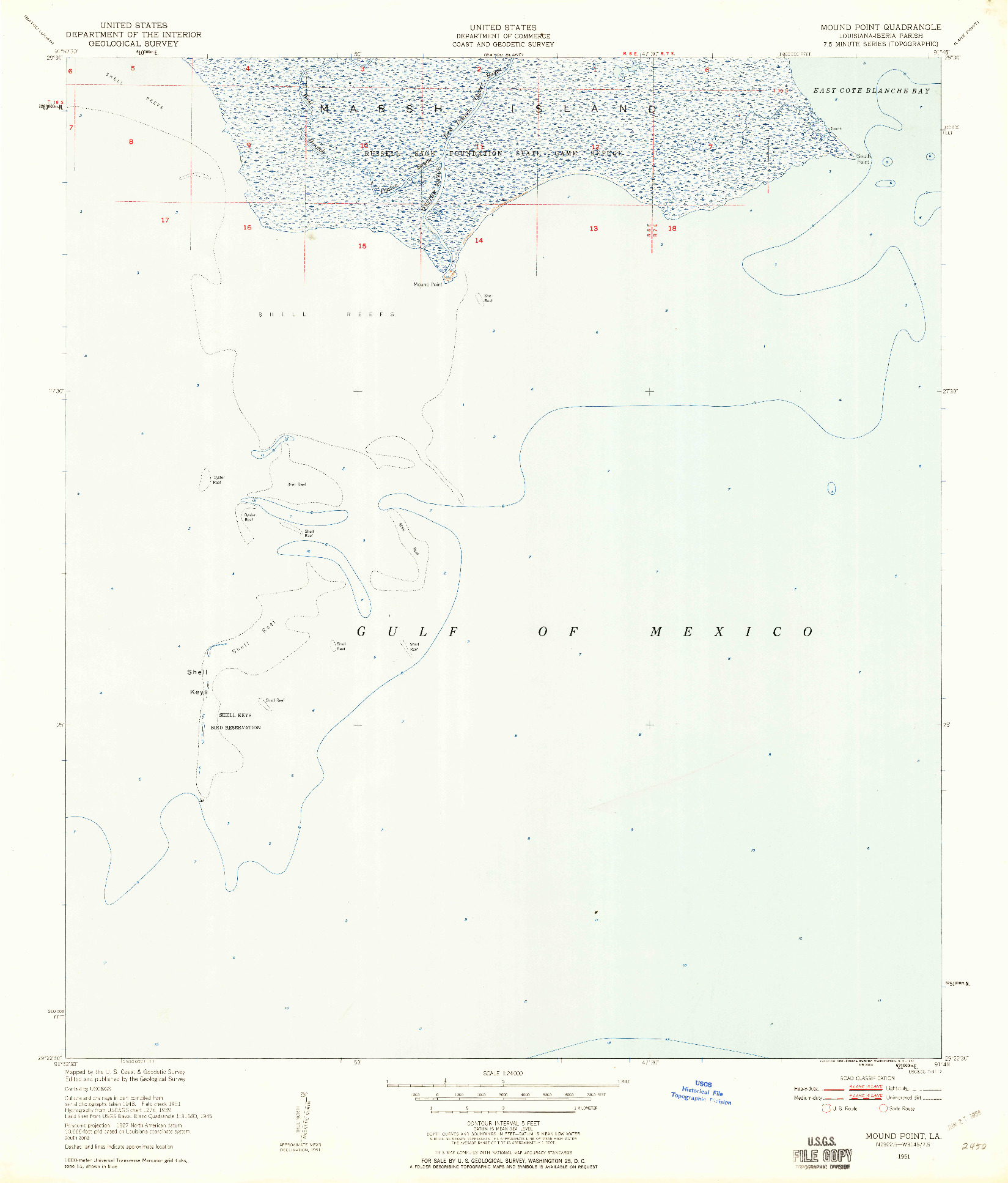 USGS 1:24000-SCALE QUADRANGLE FOR MOUND POINT, LA 1951