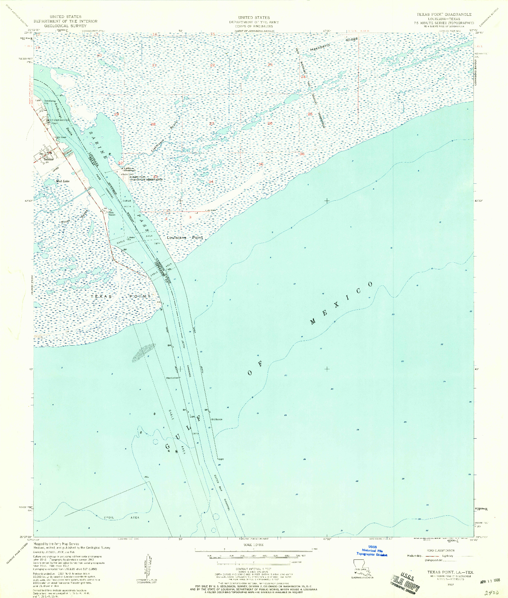 USGS 1:24000-SCALE QUADRANGLE FOR TEXAS POINT, LA 1957