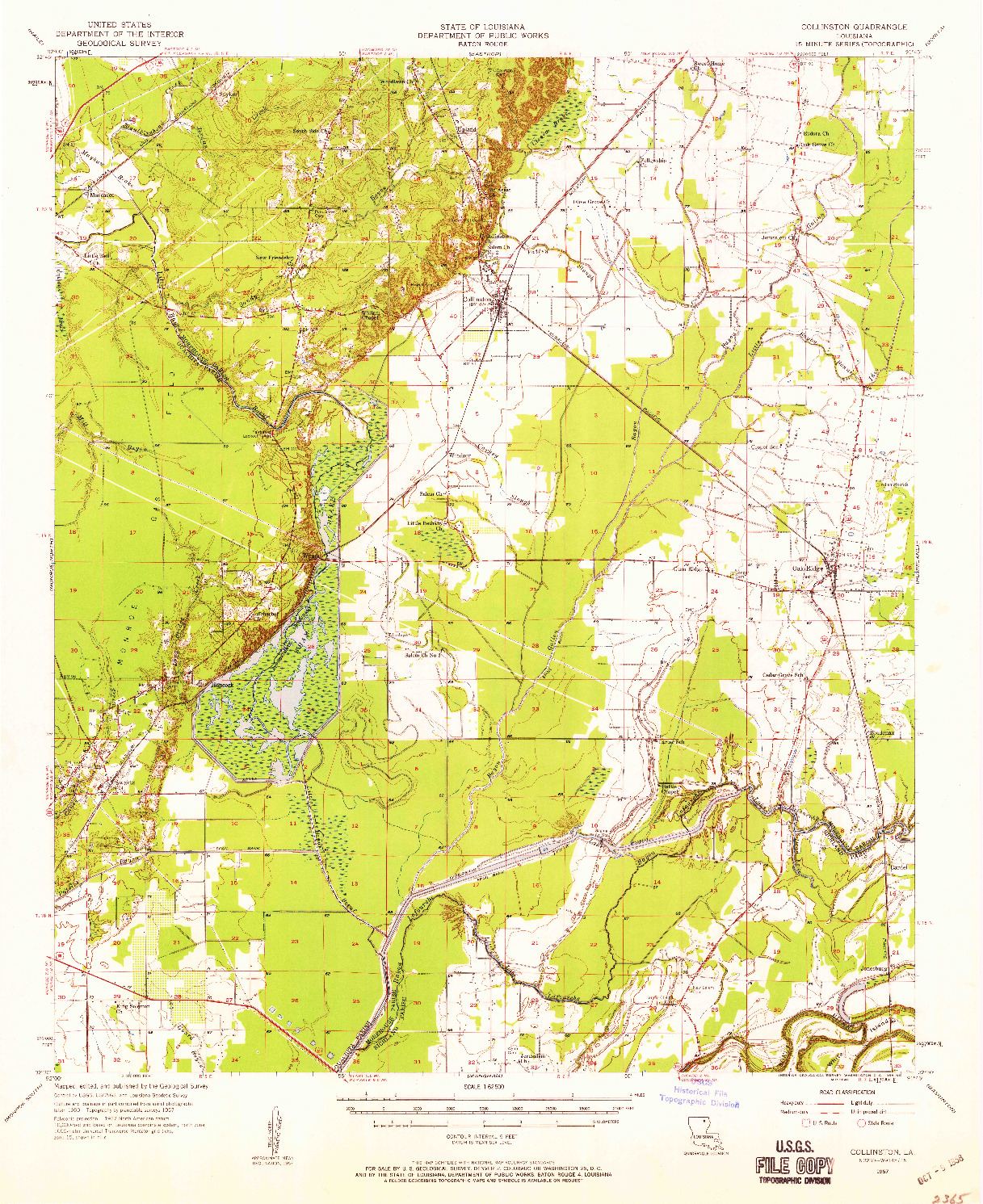 USGS 1:62500-SCALE QUADRANGLE FOR COLLINSTON, LA 1957