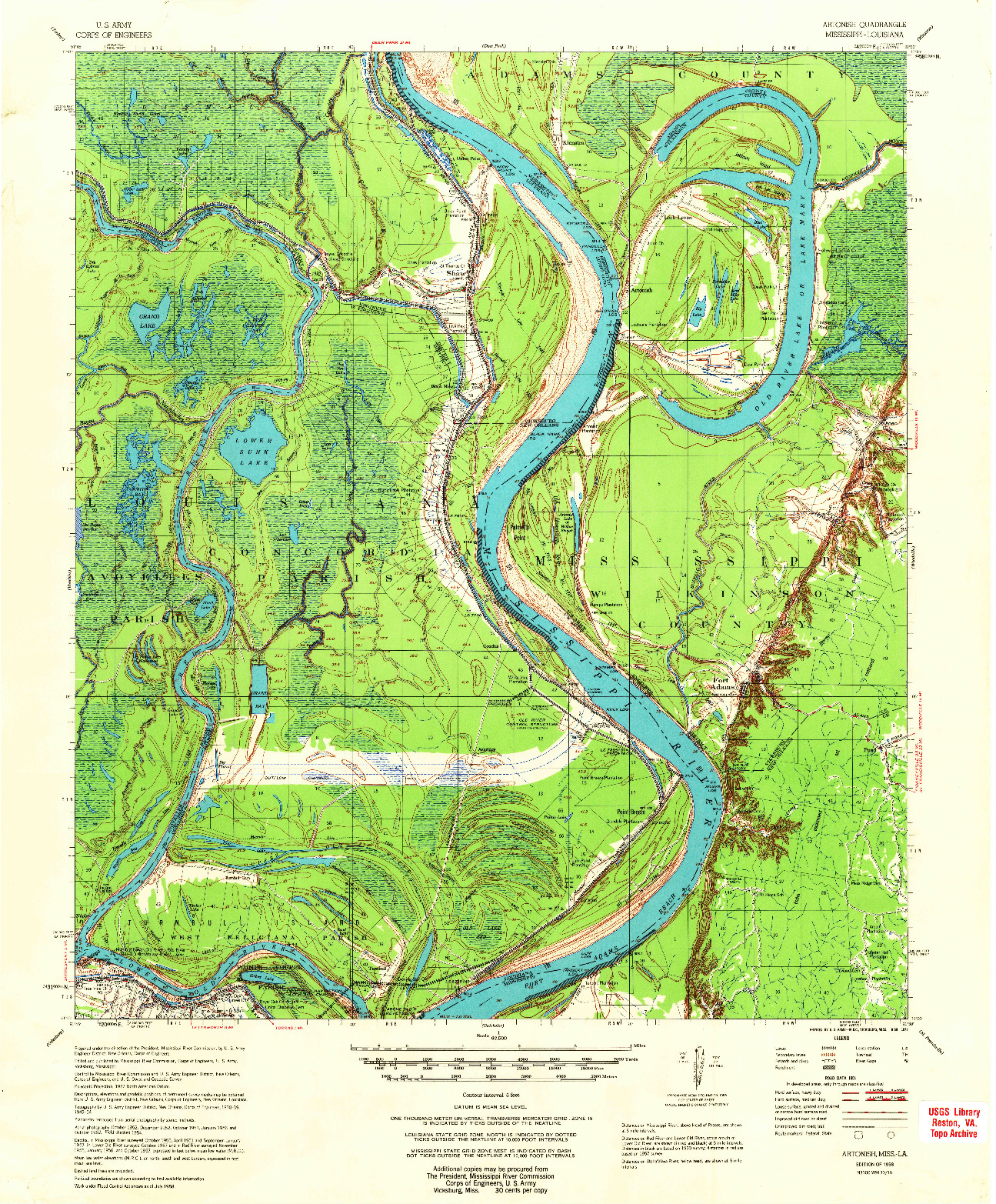 USGS 1:62500-SCALE QUADRANGLE FOR ARTONISH, MS 1958
