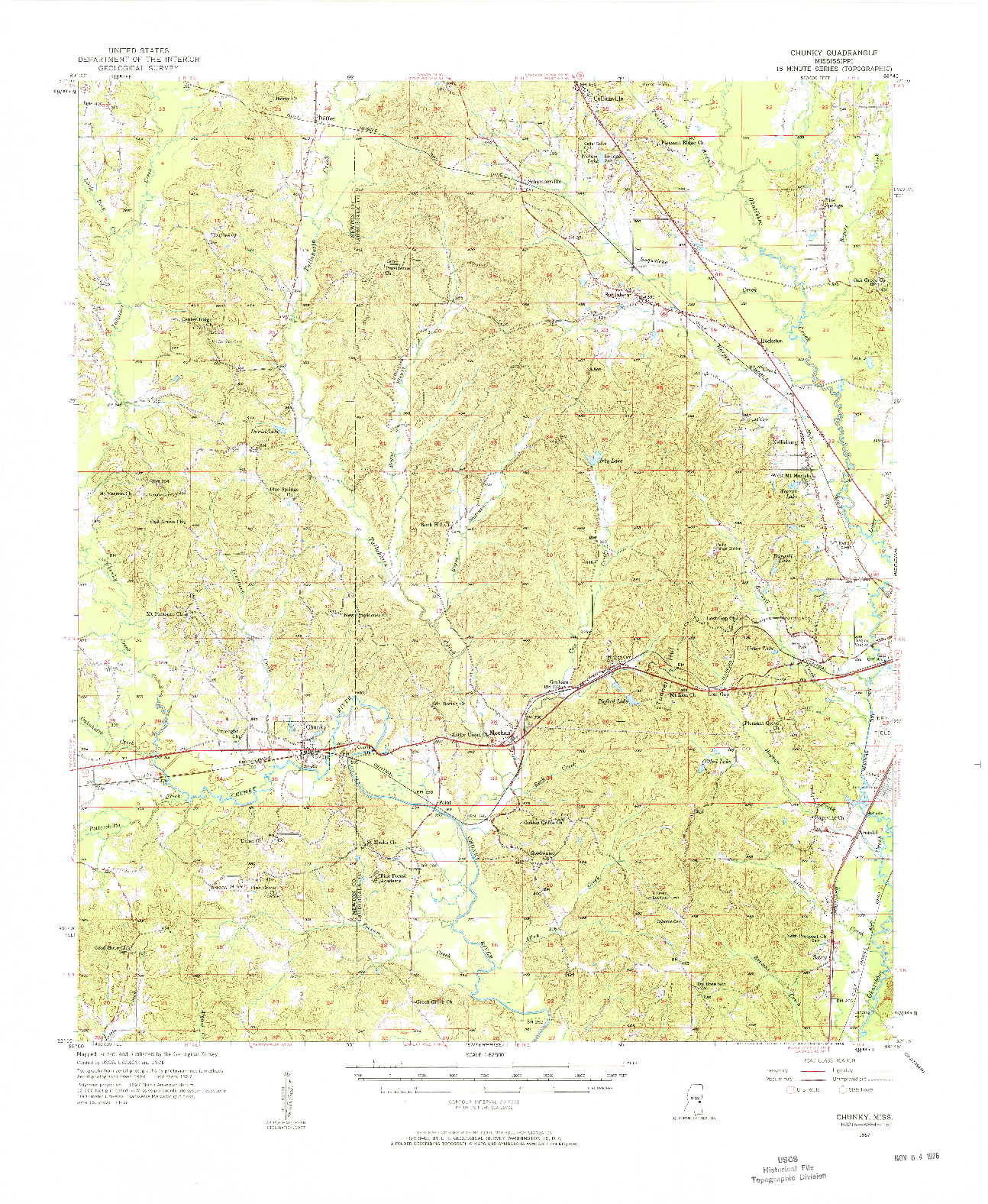USGS 1:62500-SCALE QUADRANGLE FOR CHUNKY, MS 1957