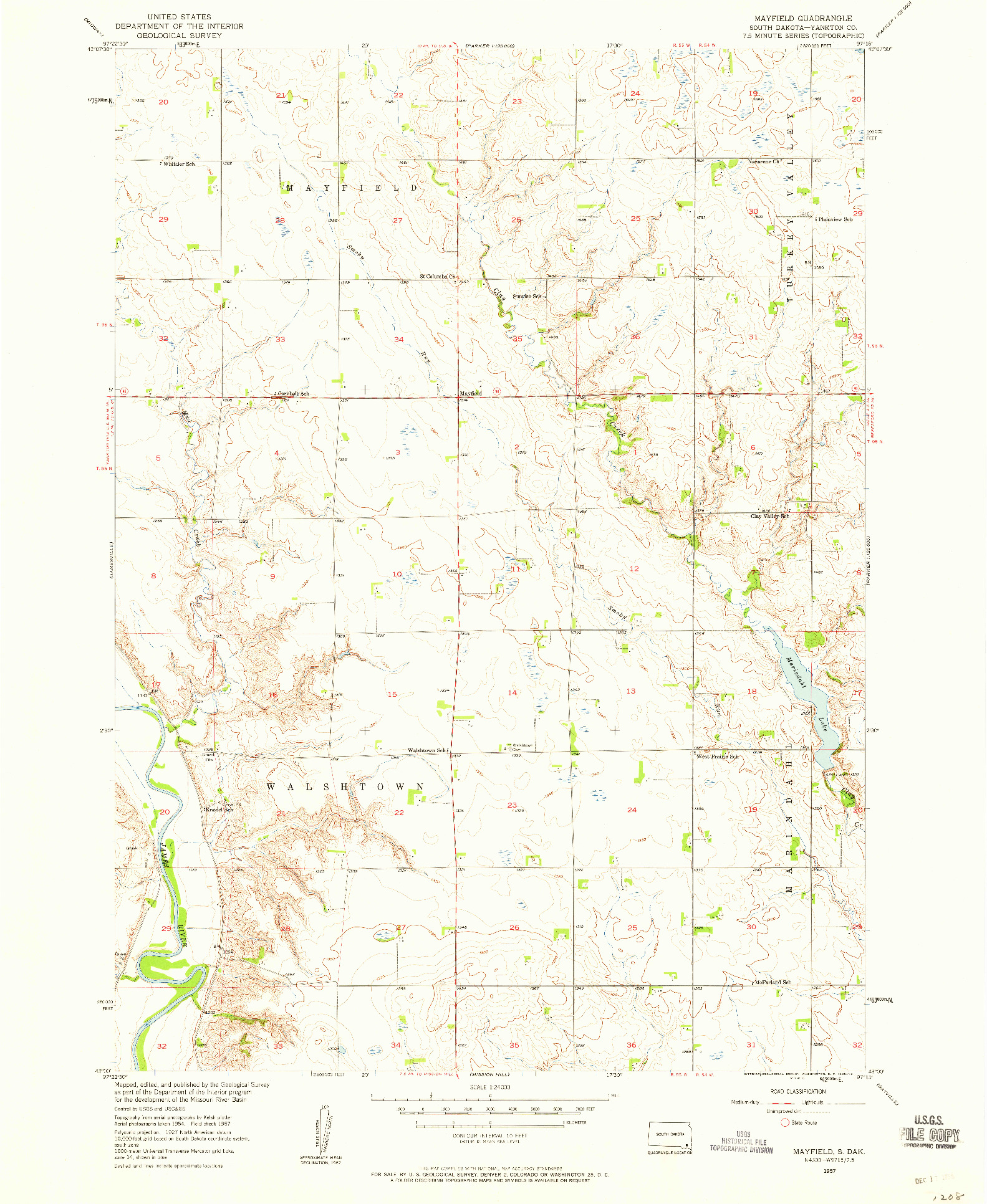 USGS 1:24000-SCALE QUADRANGLE FOR MAYFIELD, SD 1957