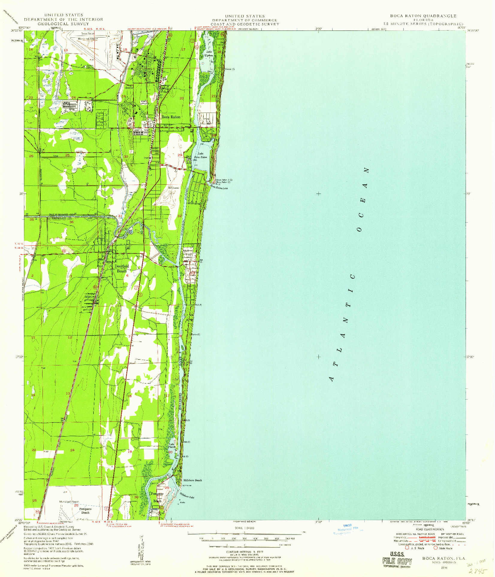 USGS 1:24000-SCALE QUADRANGLE FOR BOCA RATON, FL 1946