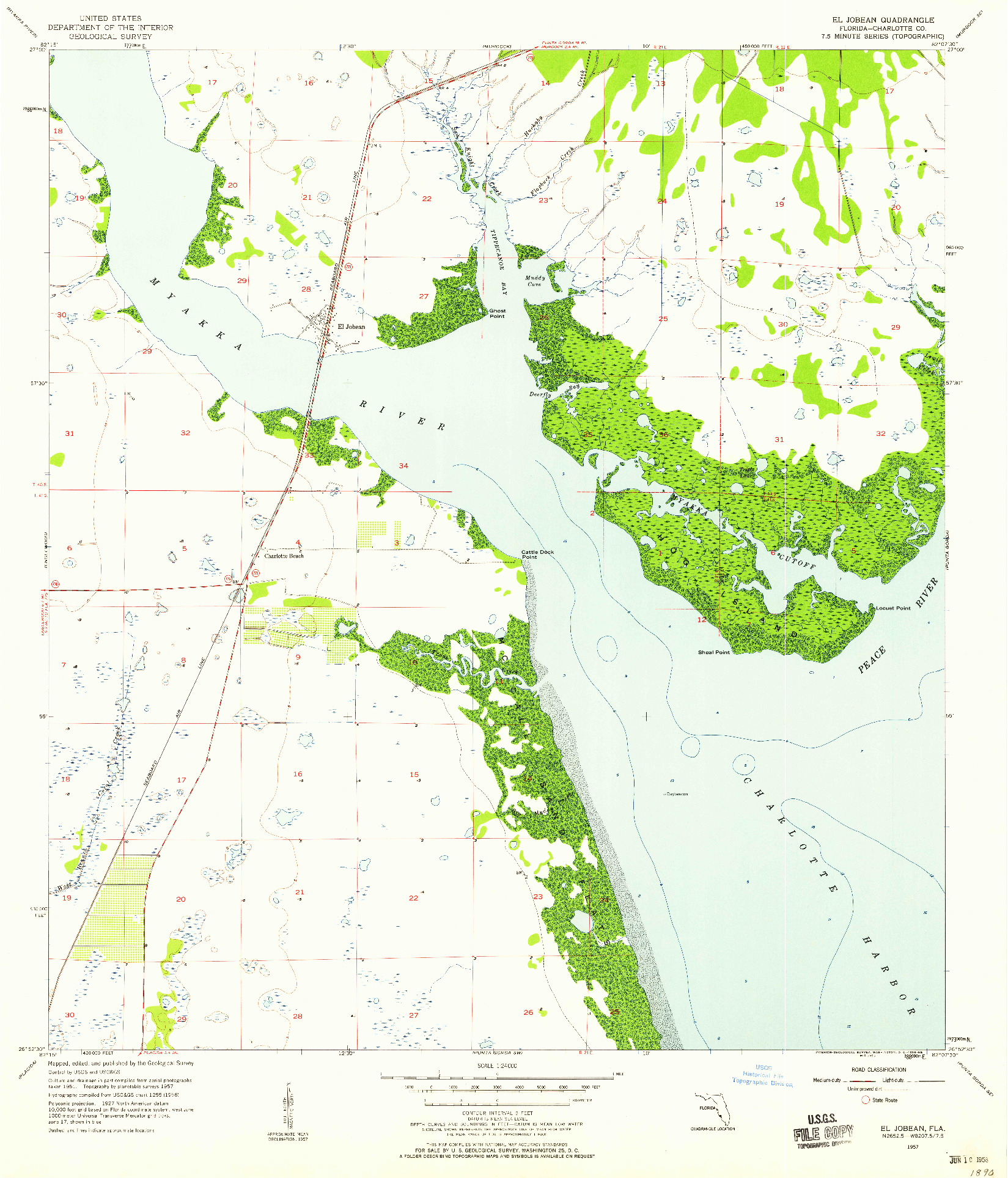 USGS 1:24000-SCALE QUADRANGLE FOR EL JOBEAN, FL 1957