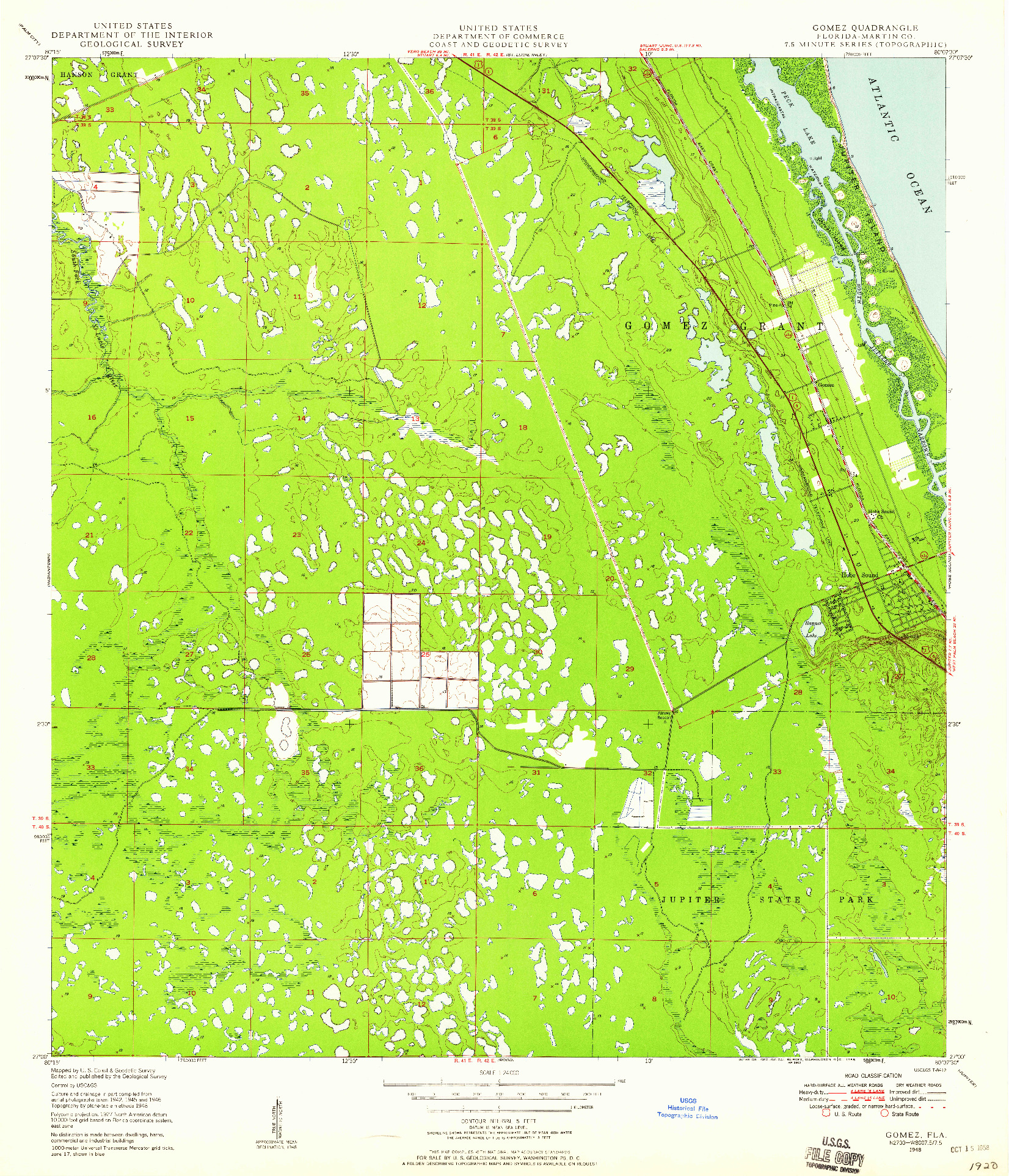 USGS 1:24000-SCALE QUADRANGLE FOR GOMEZ, FL 1948