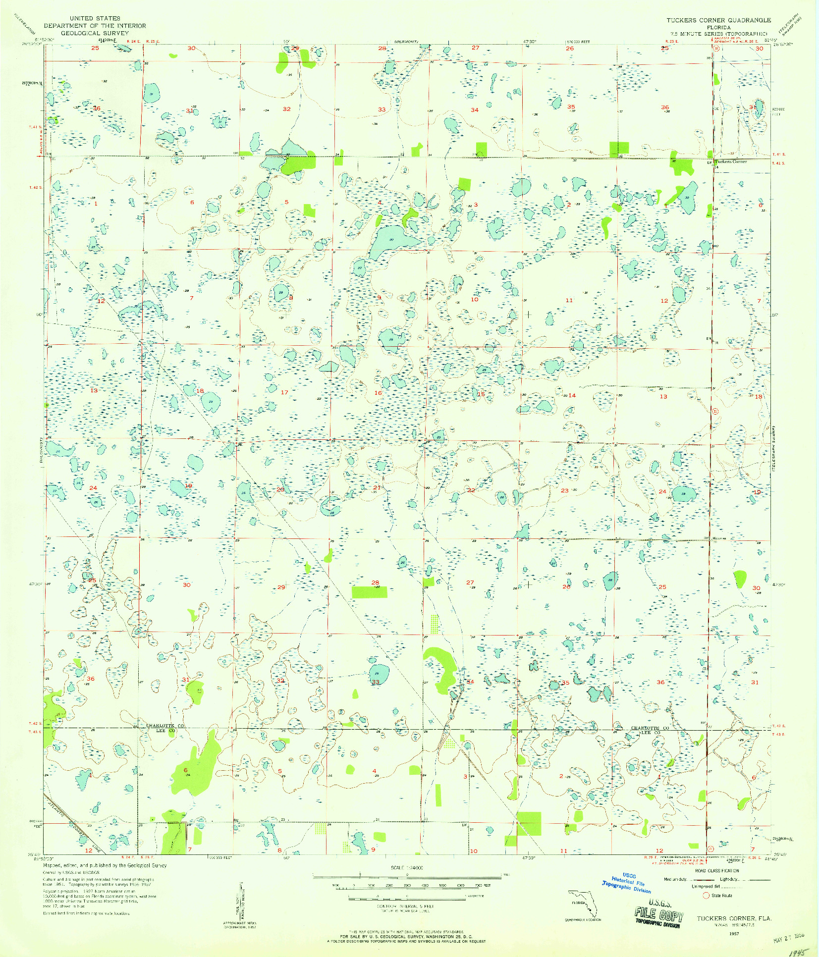 USGS 1:24000-SCALE QUADRANGLE FOR TUCKERS CORNER, FL 1957