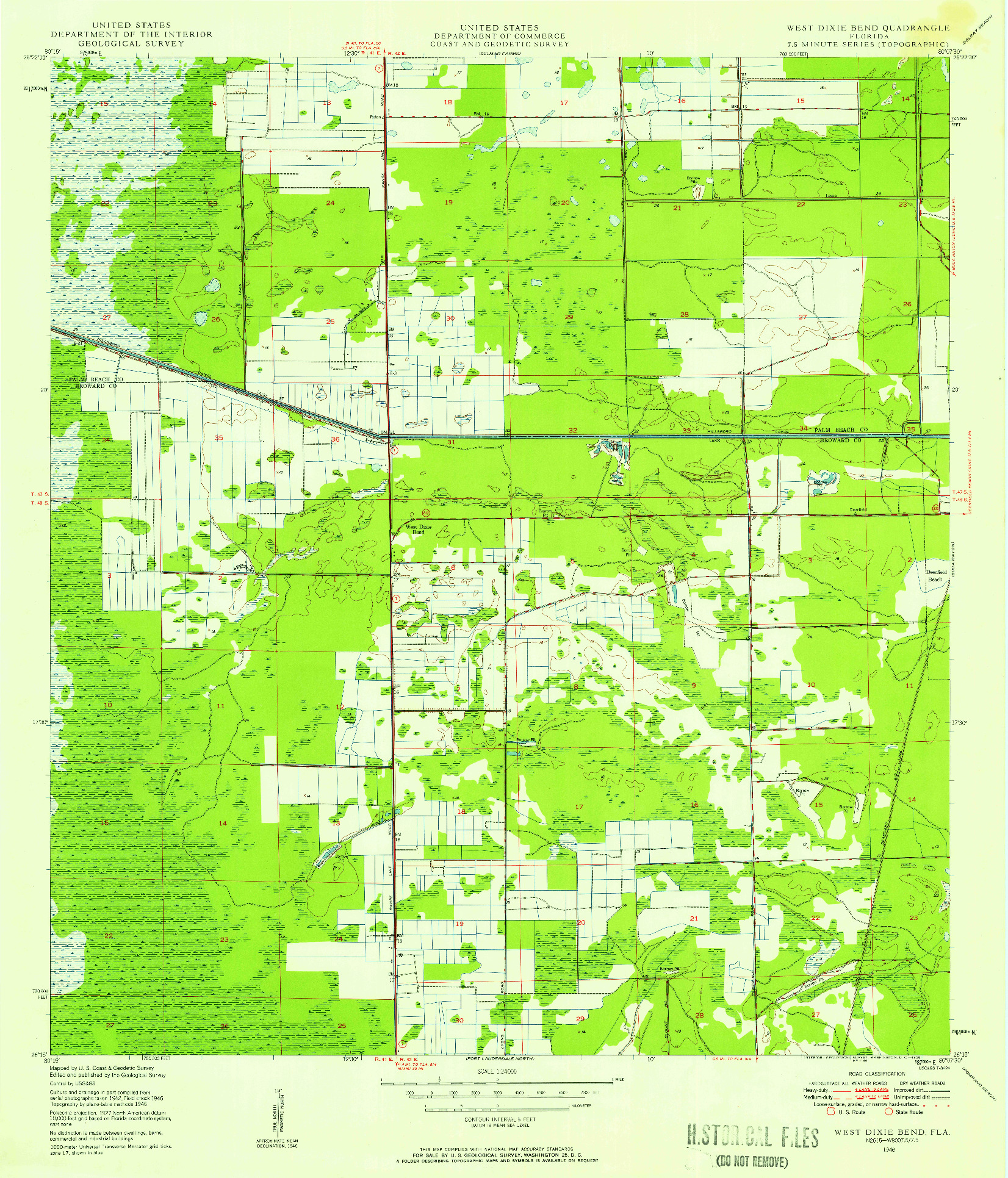 USGS 1:24000-SCALE QUADRANGLE FOR WEST DIXIE BEND, FL 1946