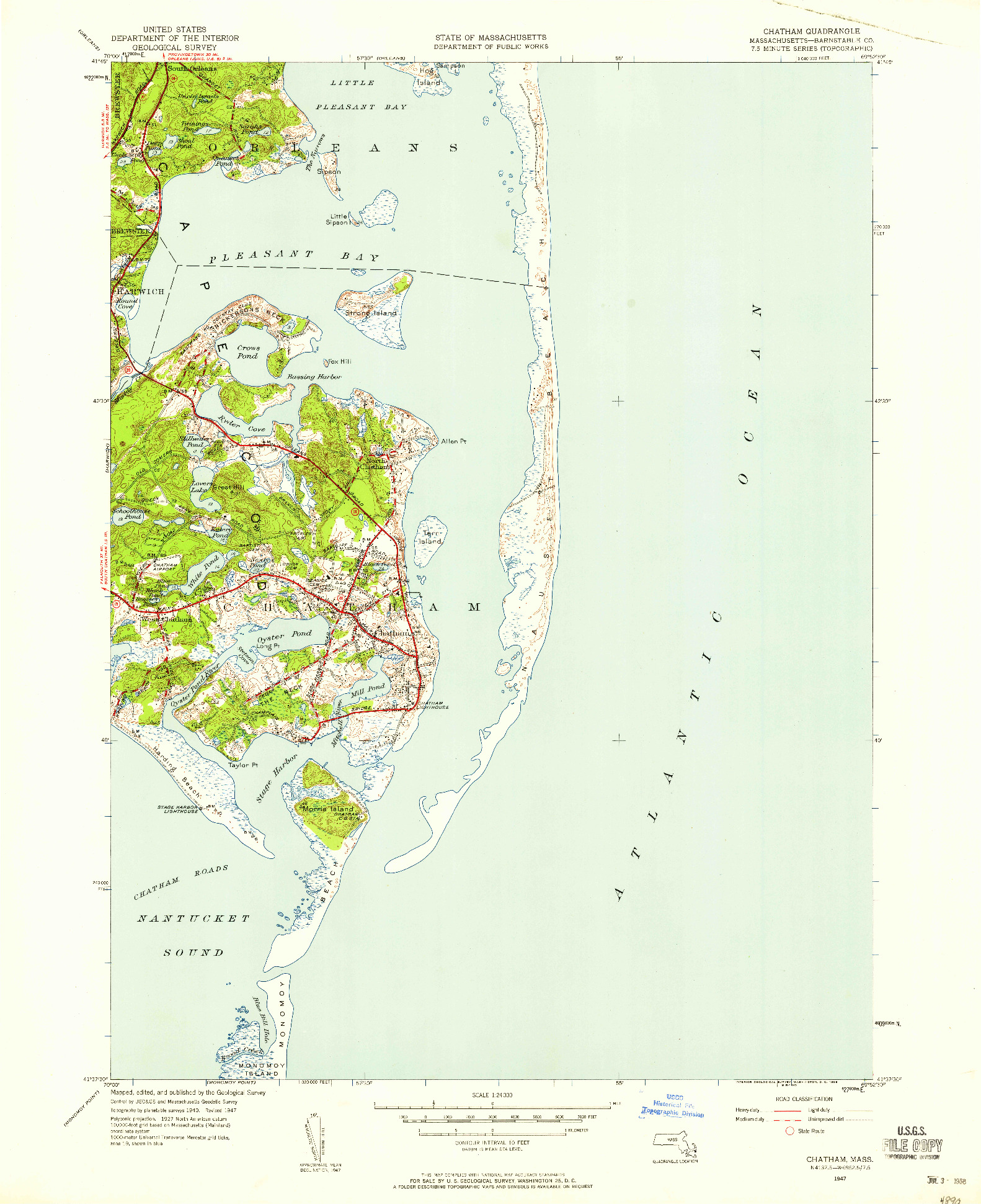 USGS 1:24000-SCALE QUADRANGLE FOR CHATHAM, MA 1947