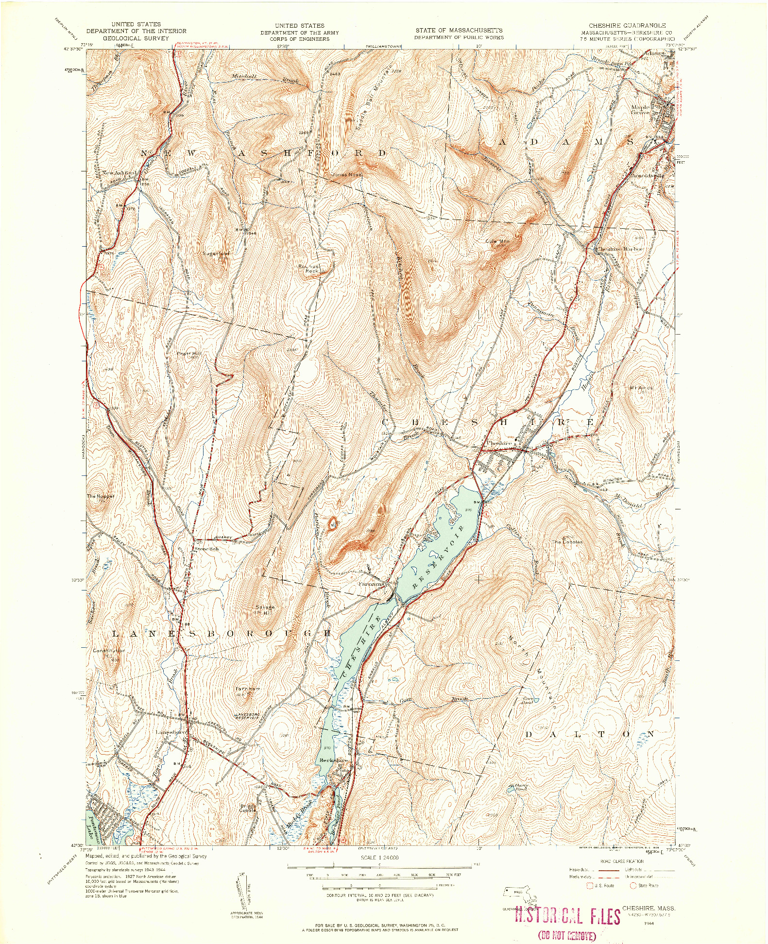 USGS 1:24000-SCALE QUADRANGLE FOR CHESHIRE, MA 1944