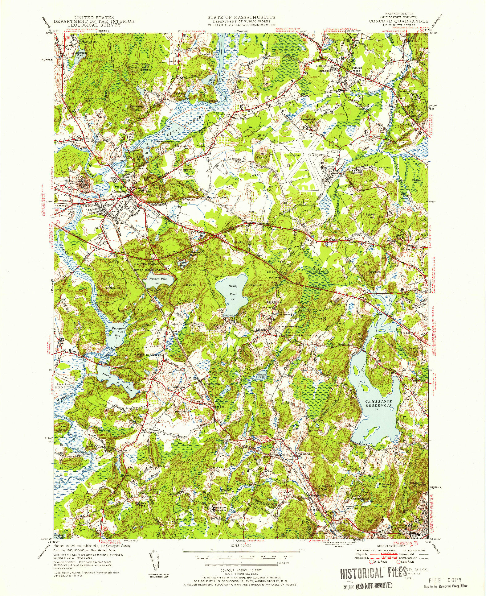 USGS 1:24000-SCALE QUADRANGLE FOR CONCORD, MA 1950