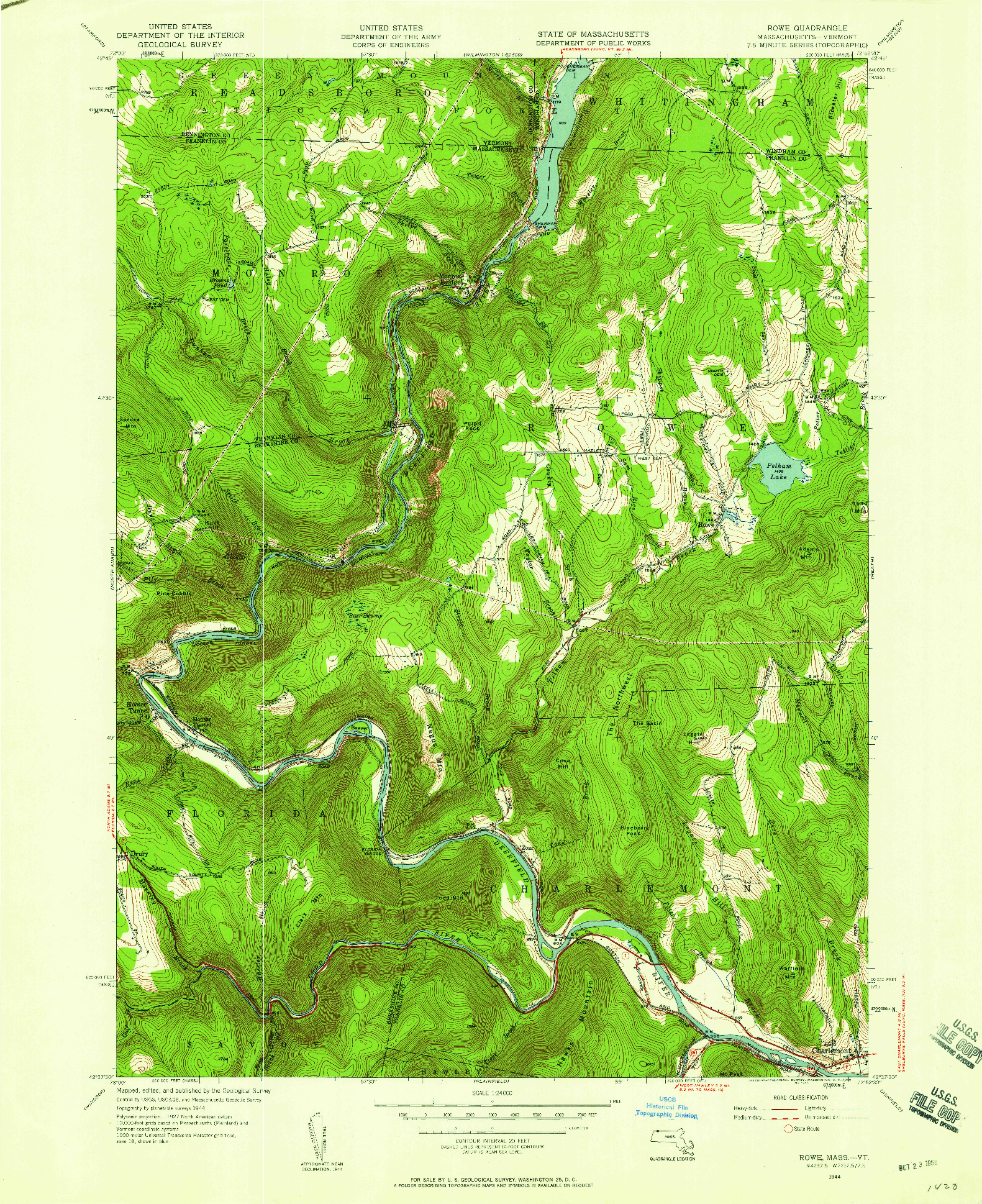 USGS 1:24000-SCALE QUADRANGLE FOR ROWE, MA 1944