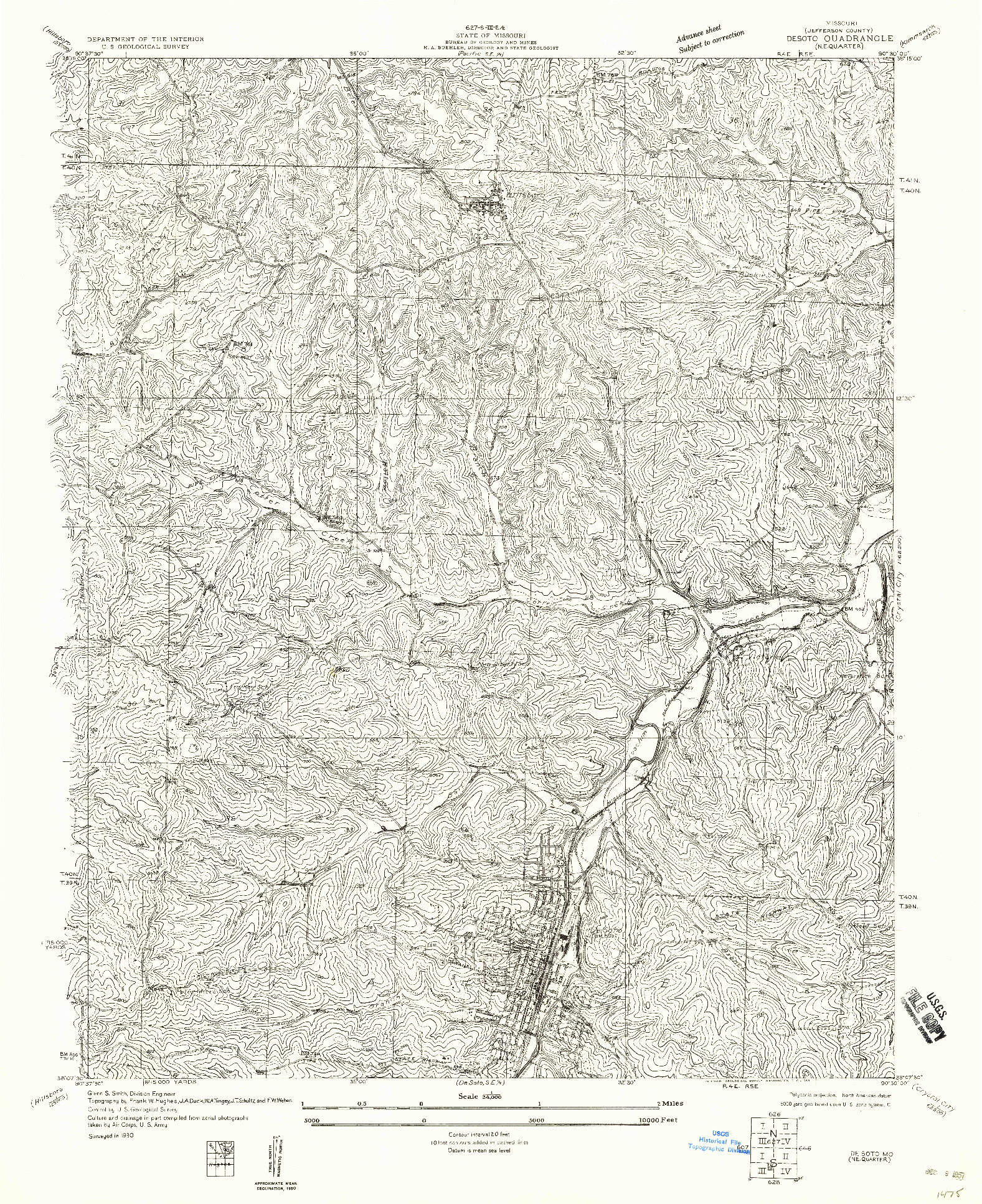 USGS 1:24000-SCALE QUADRANGLE FOR DE SOTO NE, MO 1958