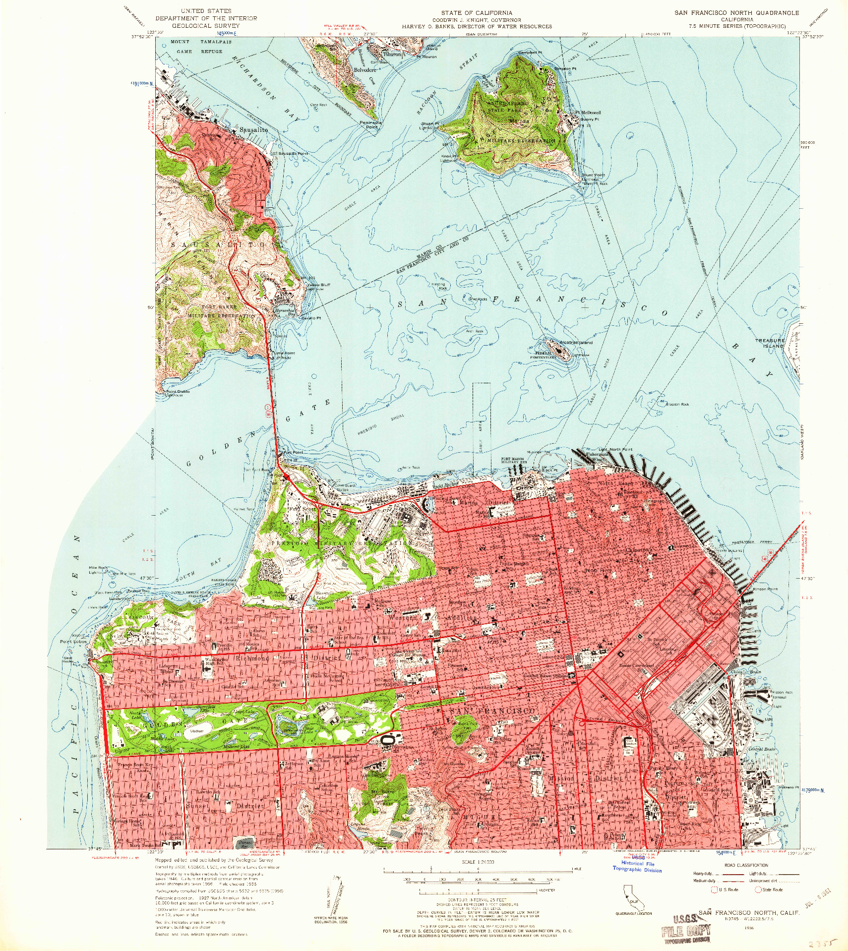 USGS 1:24000-SCALE QUADRANGLE FOR SAN FRANCISCO NORTH, CA 1956