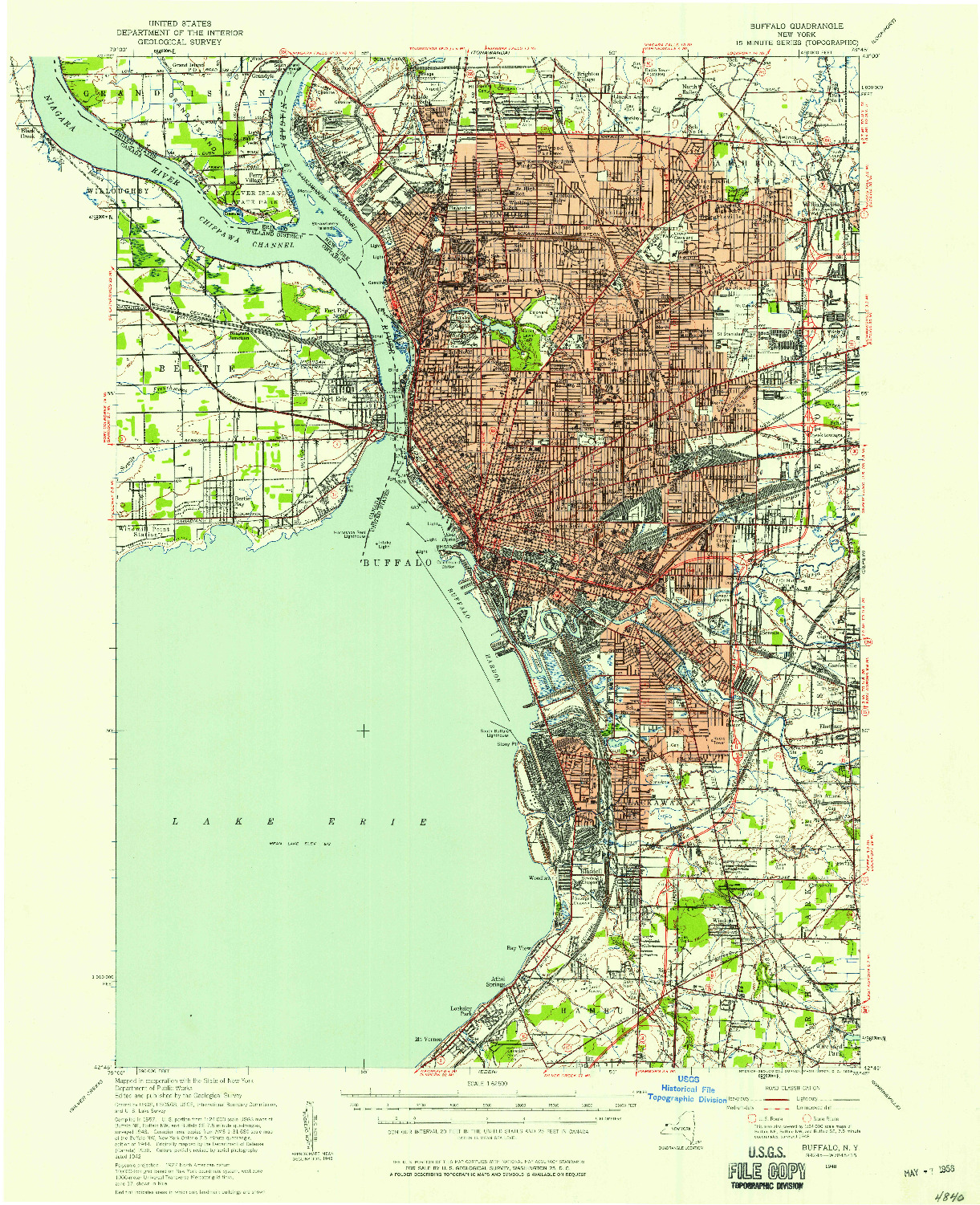 USGS 1:62500-SCALE QUADRANGLE FOR BUFFALO, NY 1948