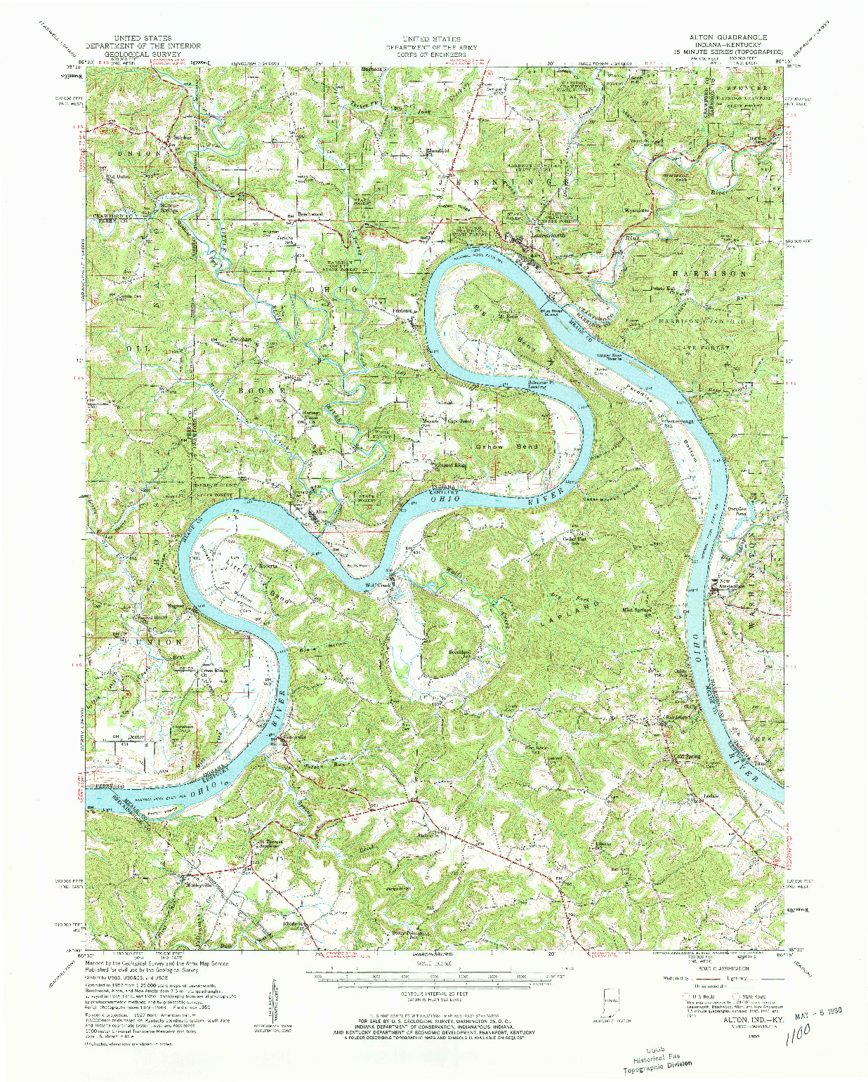 USGS 1:62500-SCALE QUADRANGLE FOR ALTON, IN 1950