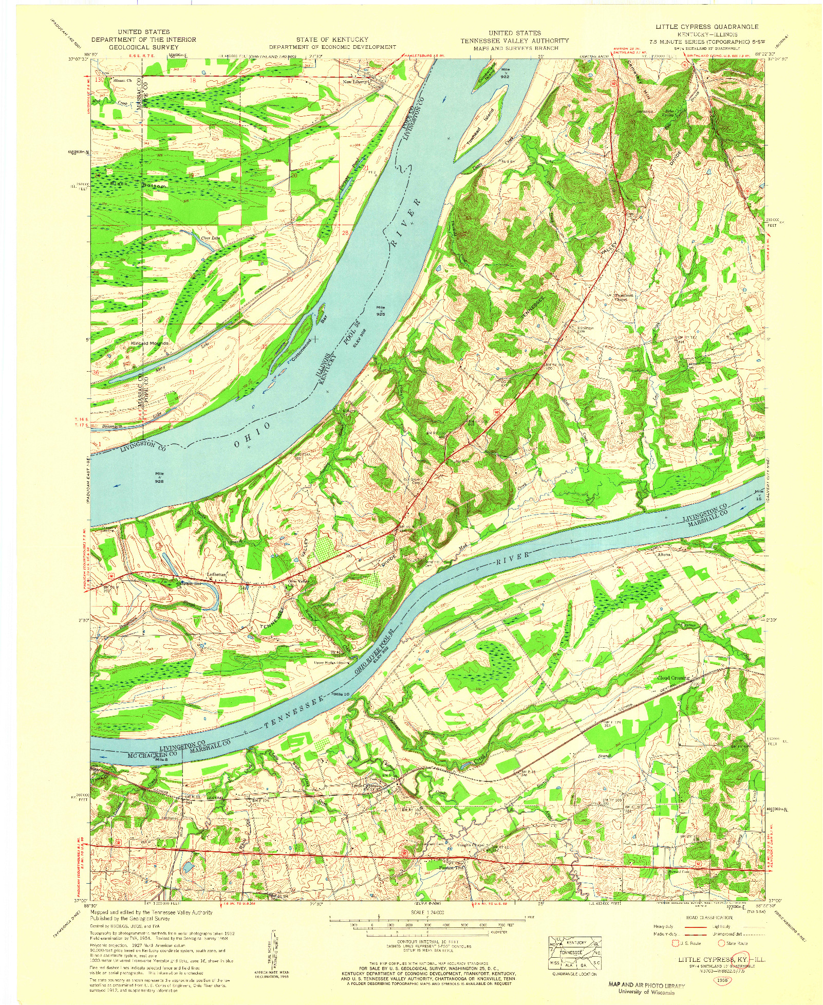 USGS 1:24000-SCALE QUADRANGLE FOR LITTLE CYPRESS, KY 1958