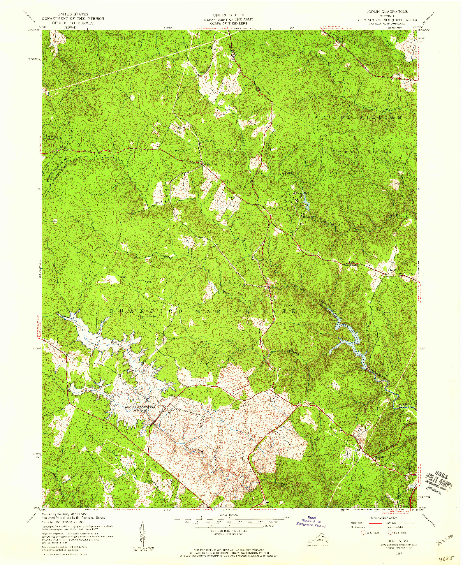 USGS 1:24000-SCALE QUADRANGLE FOR JOPLIN, VA 1957