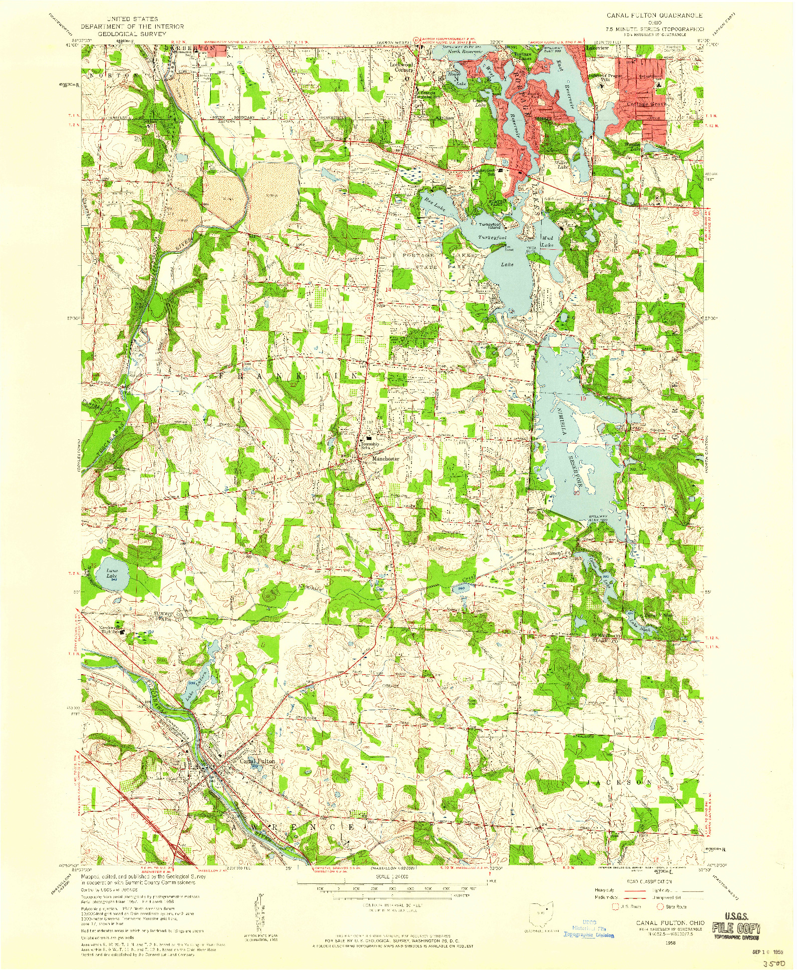 USGS 1:24000-SCALE QUADRANGLE FOR CANAL FULTON, OH 1958