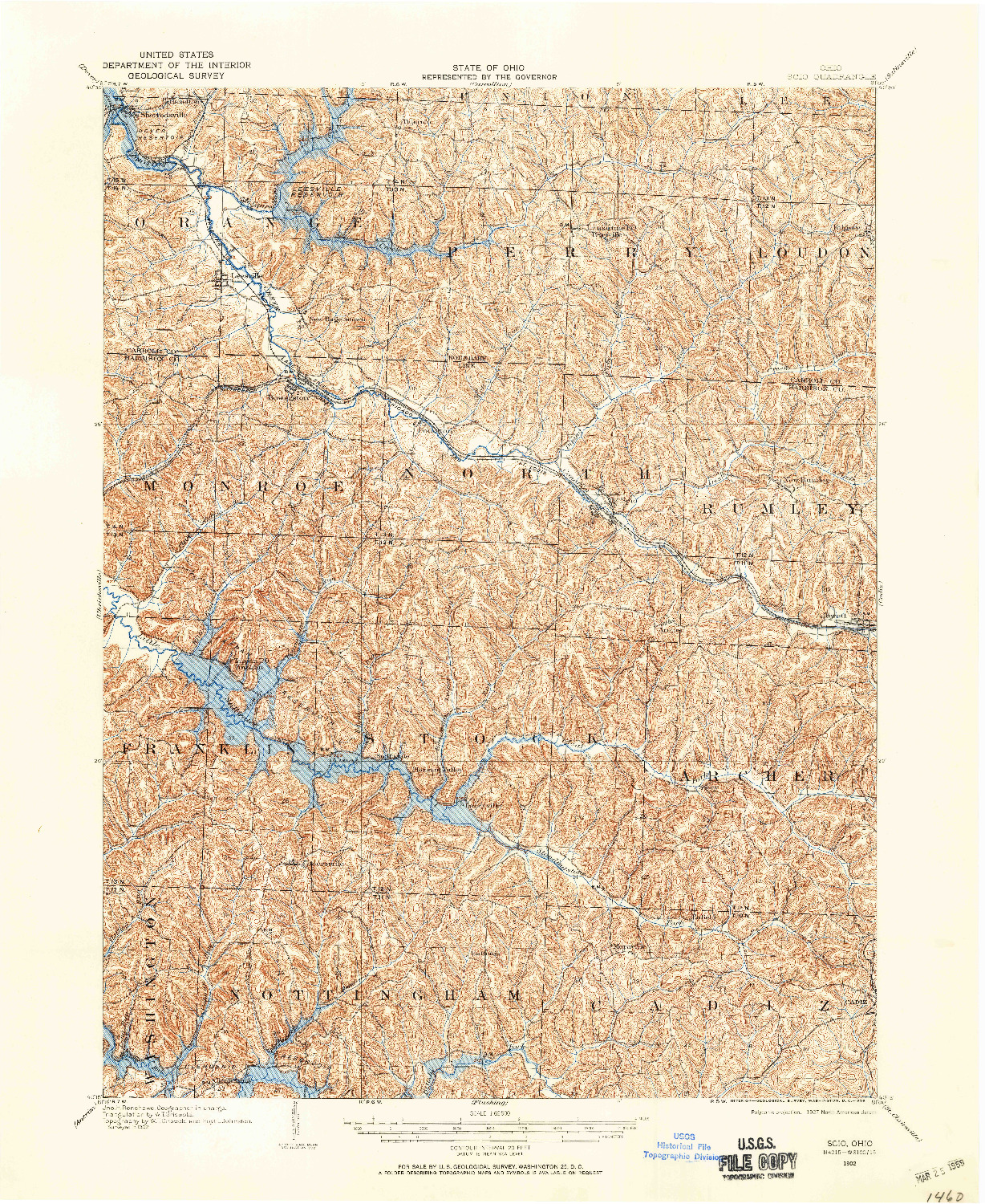 USGS 1:62500-SCALE QUADRANGLE FOR SCIO, OH 1902