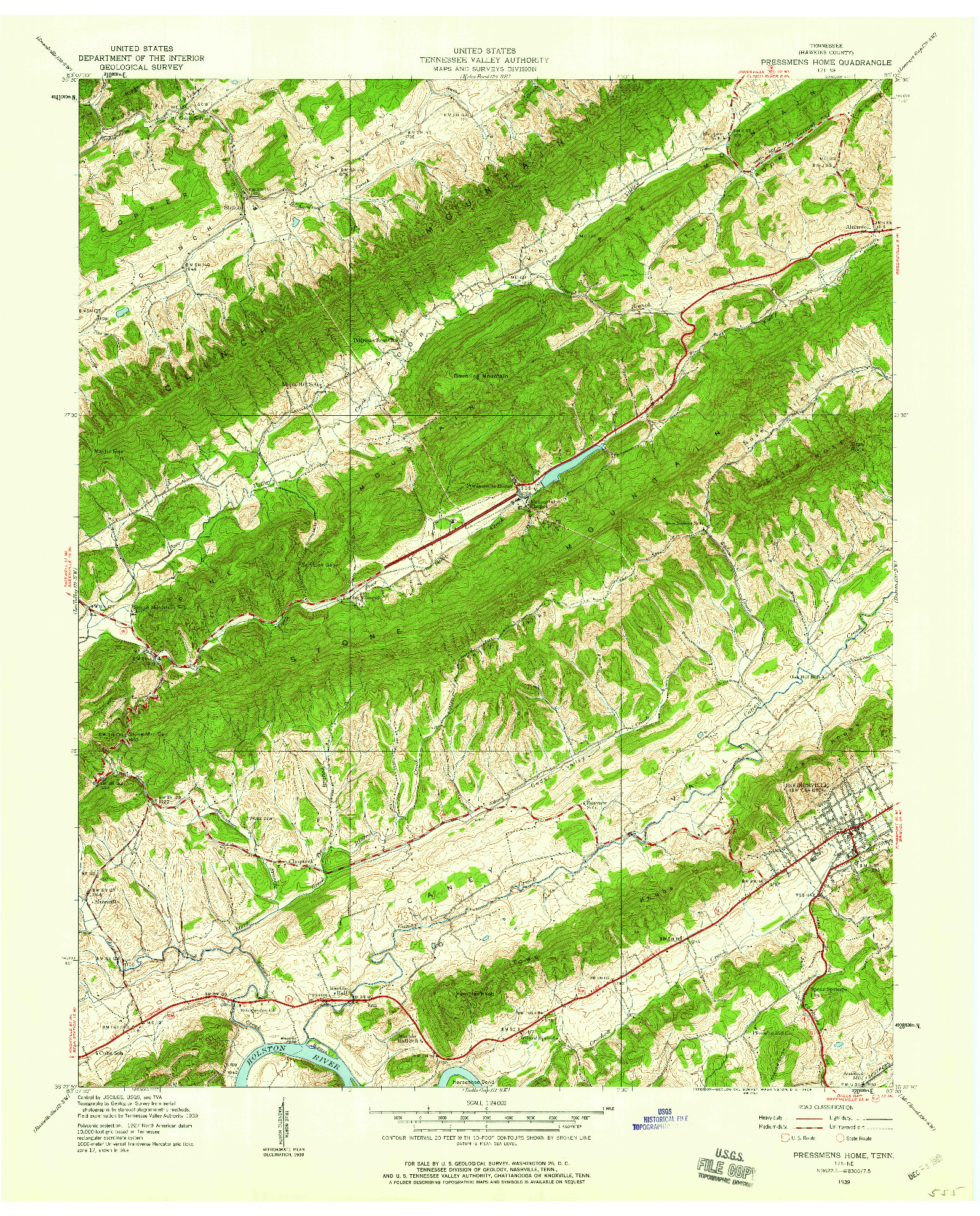 USGS 1:24000-SCALE QUADRANGLE FOR PRESSMENS HOME, TN 1940
