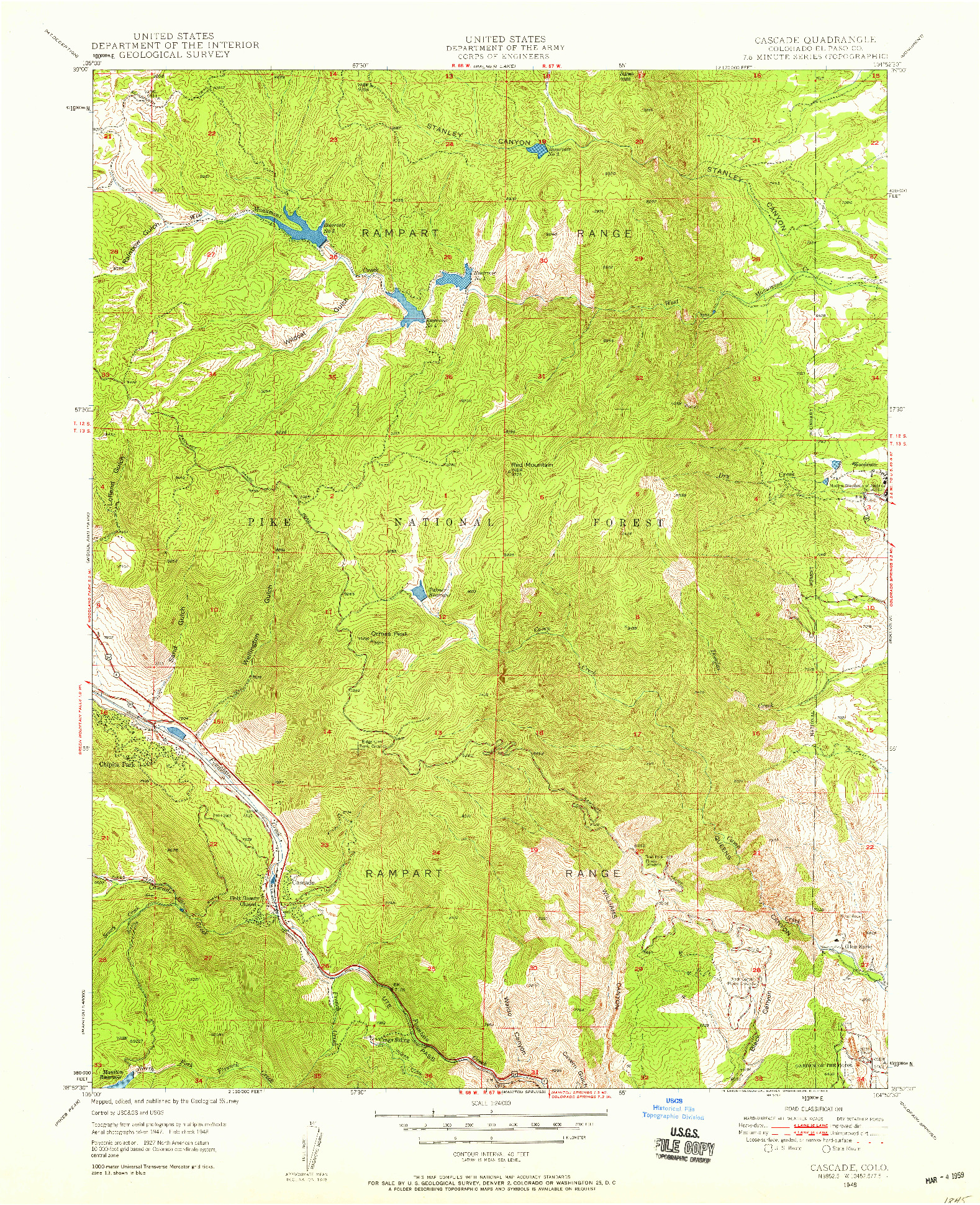 USGS 1:24000-SCALE QUADRANGLE FOR CASCADE, CO 1948
