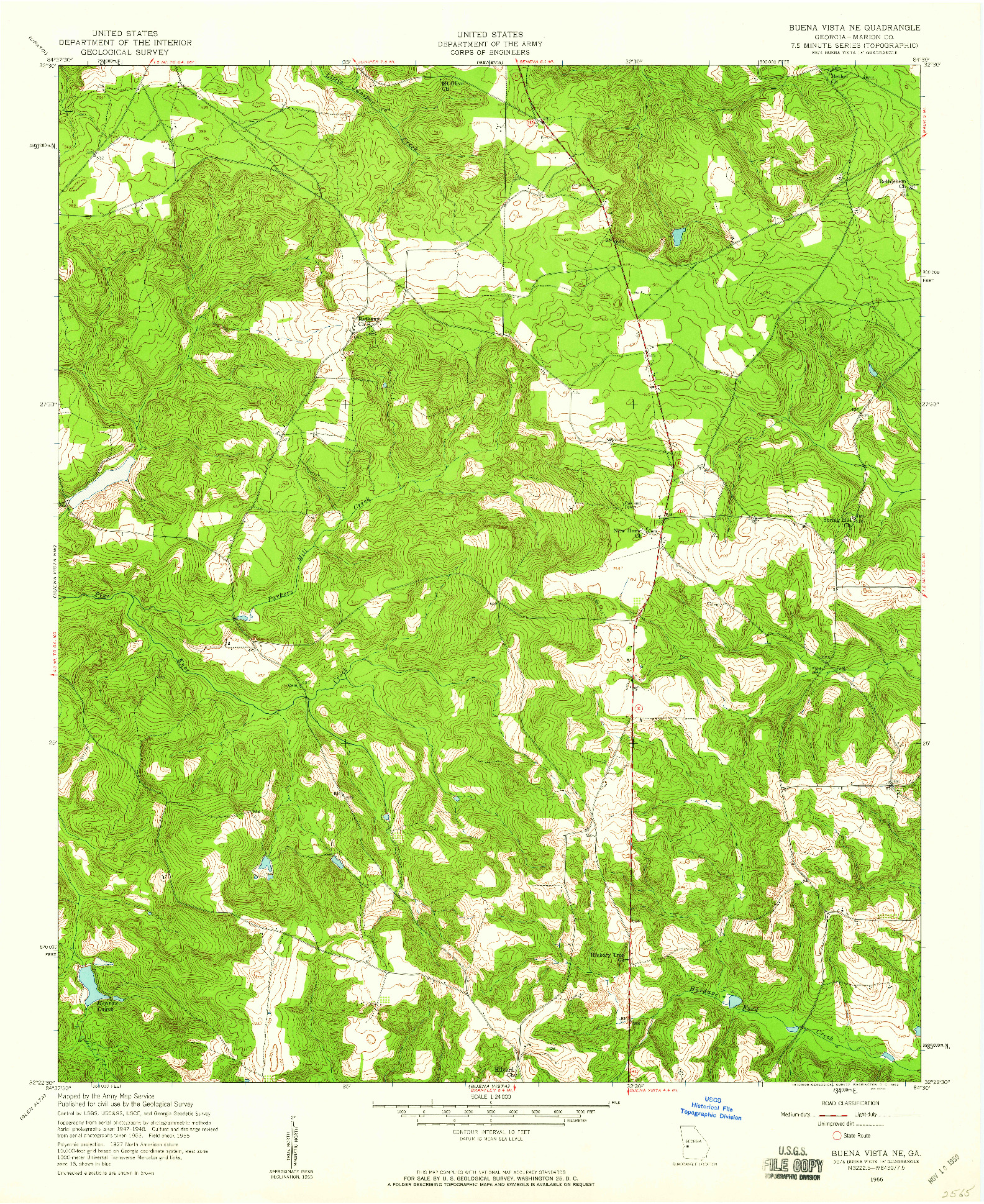 USGS 1:24000-SCALE QUADRANGLE FOR BUENA VISTA NE, GA 1955