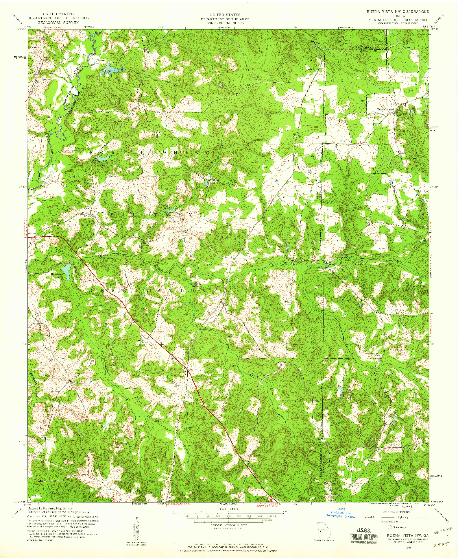 USGS 1:24000-SCALE QUADRANGLE FOR BUENA VISTA NW, GA 1955