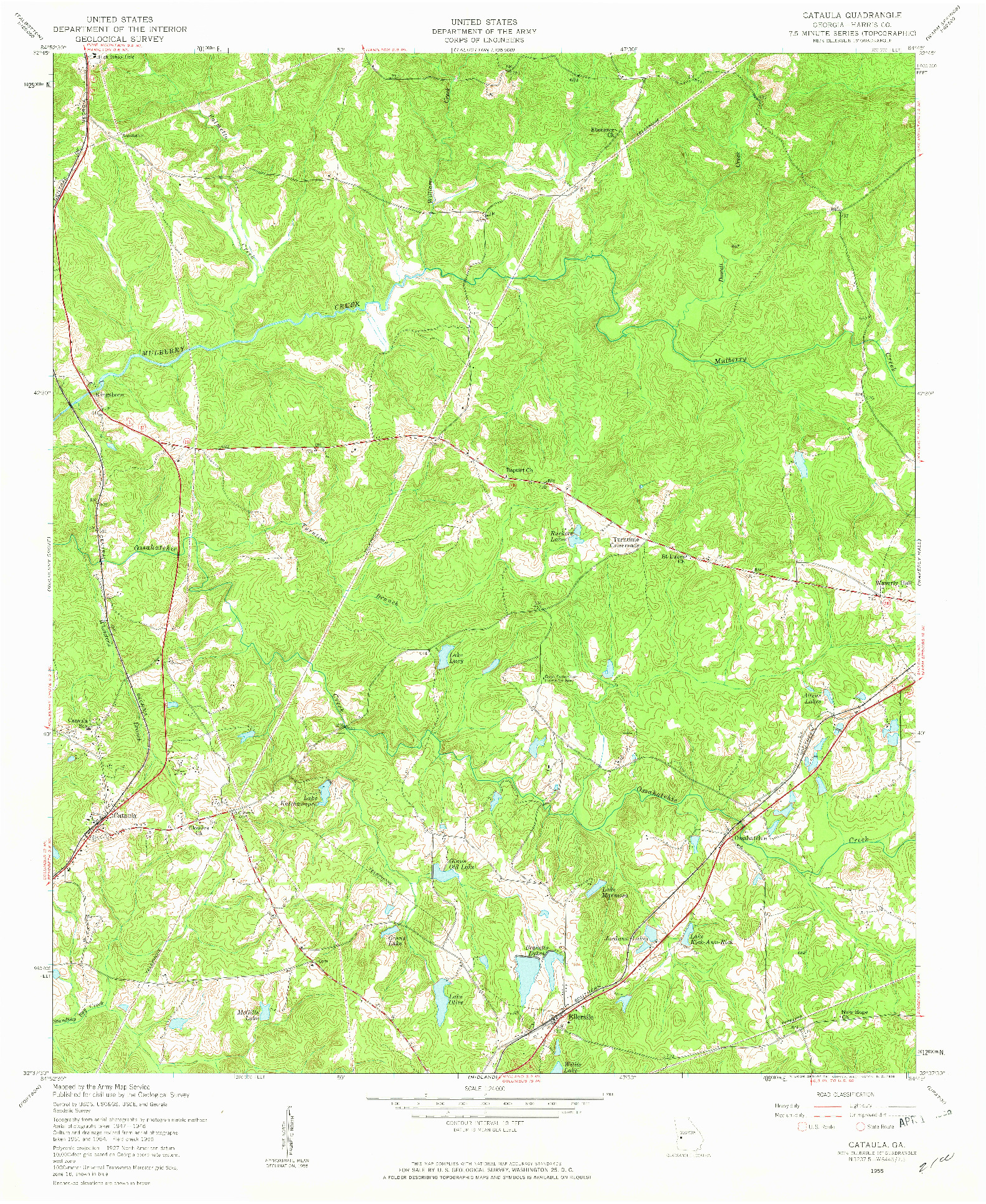 USGS 1:24000-SCALE QUADRANGLE FOR CATAULA, GA 1955