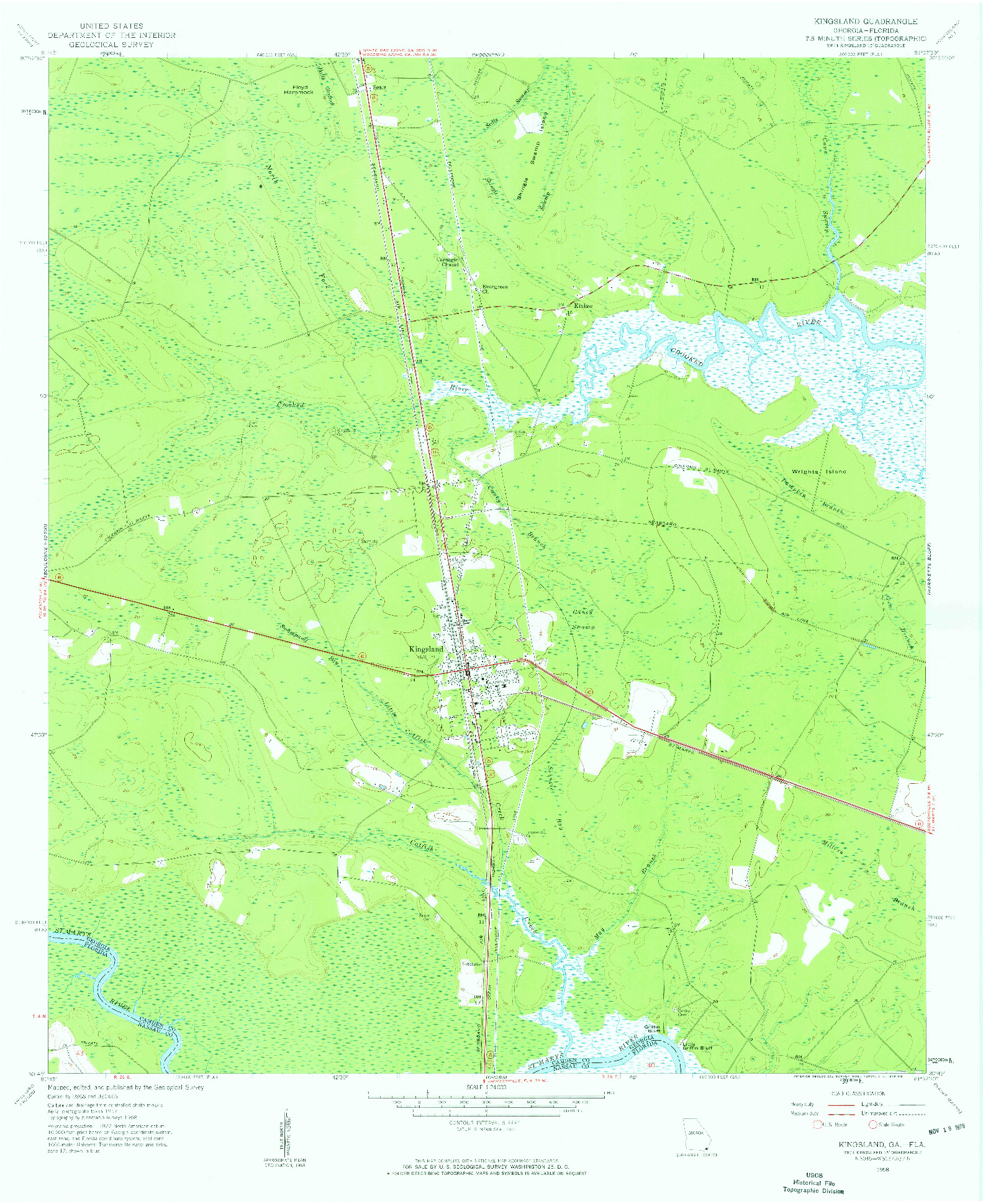 USGS 1:24000-SCALE QUADRANGLE FOR KINGSLAND, GA 1958