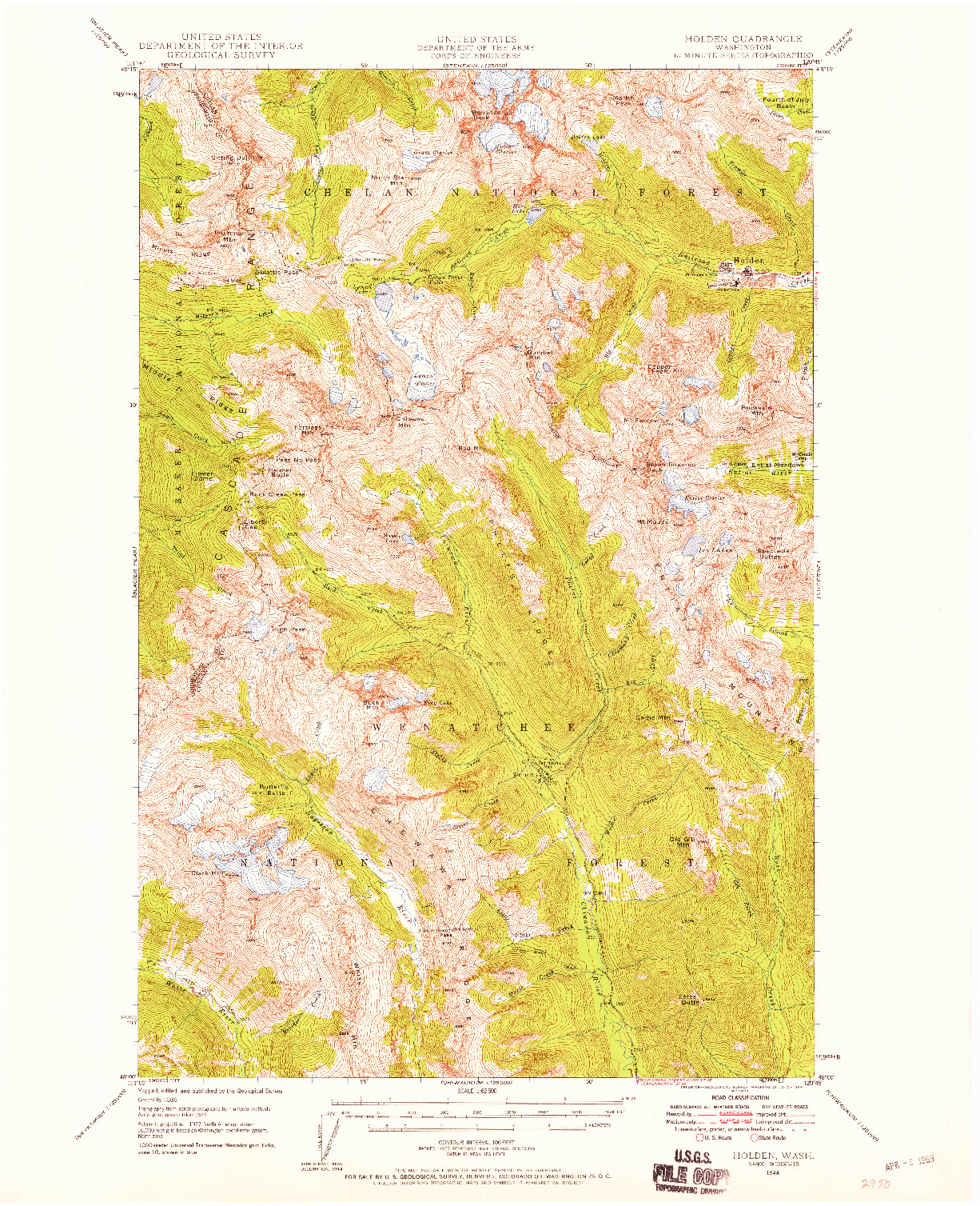 USGS 1:62500-SCALE QUADRANGLE FOR HOLDEN, WA 1944