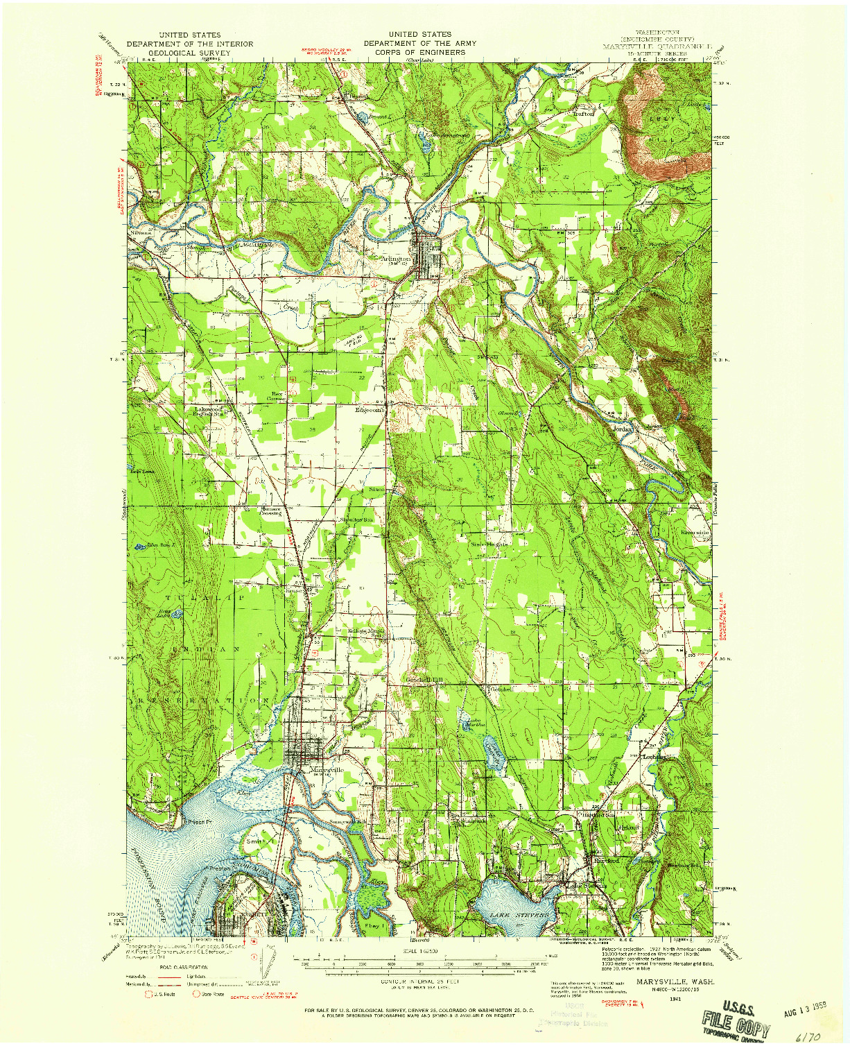 USGS 1:62500-SCALE QUADRANGLE FOR MARYSVILLE, WA 1941