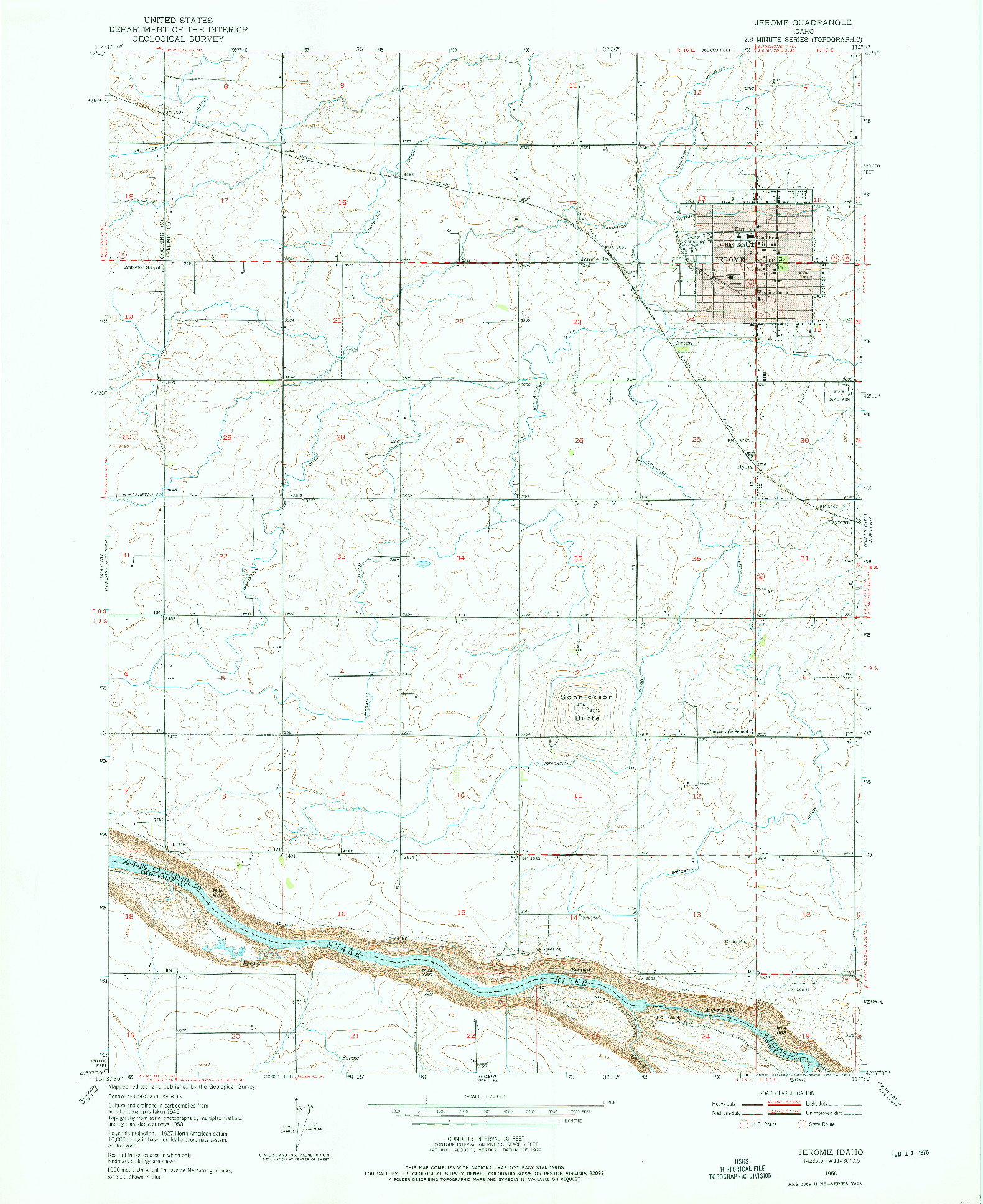 USGS 1:24000-SCALE QUADRANGLE FOR JEROME, ID 1950