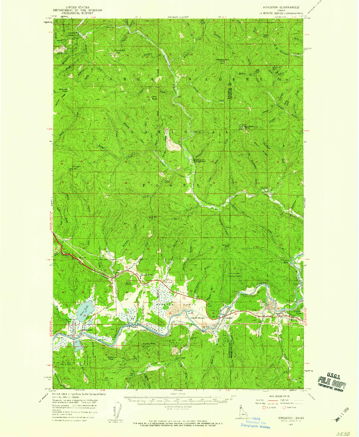 USGS 1:62500-SCALE QUADRANGLE FOR KINGSTON, ID 1957