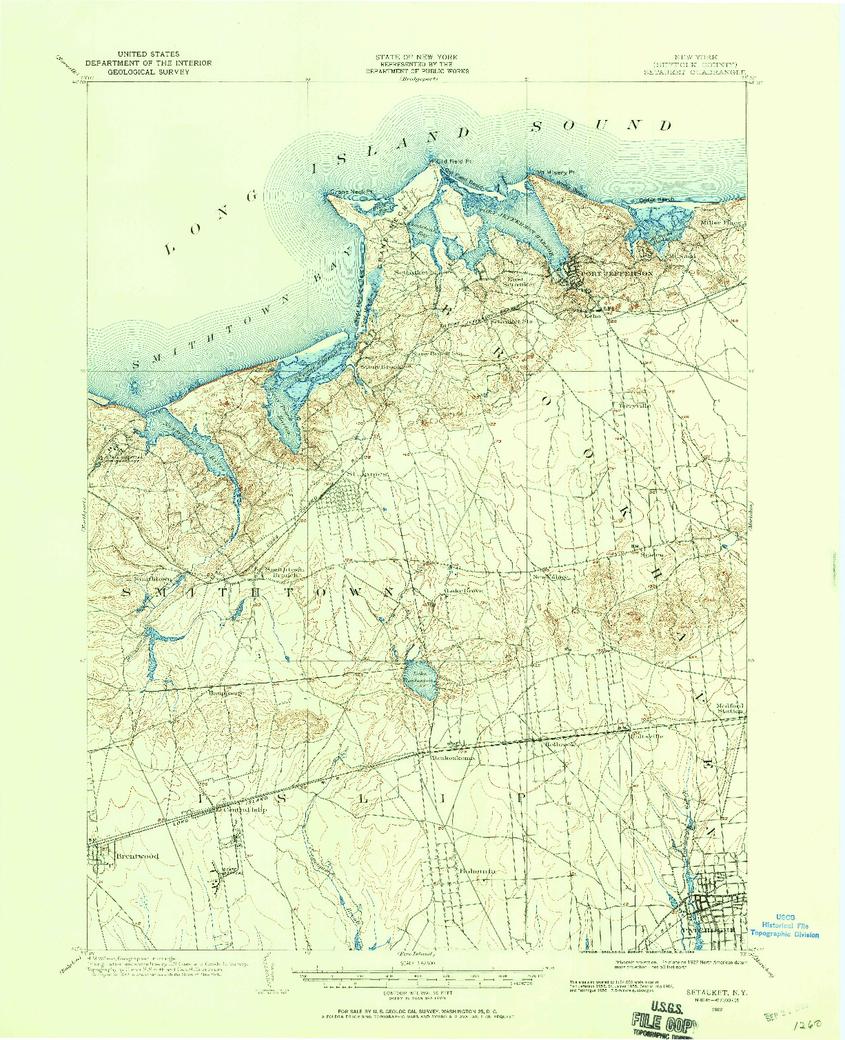 USGS 1:62500-SCALE QUADRANGLE FOR SETAUKET, NY 1902