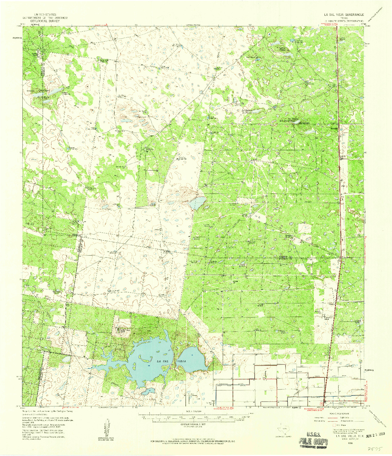 USGS 1:62500-SCALE QUADRANGLE FOR LA SAL VIEJA, TX 1956