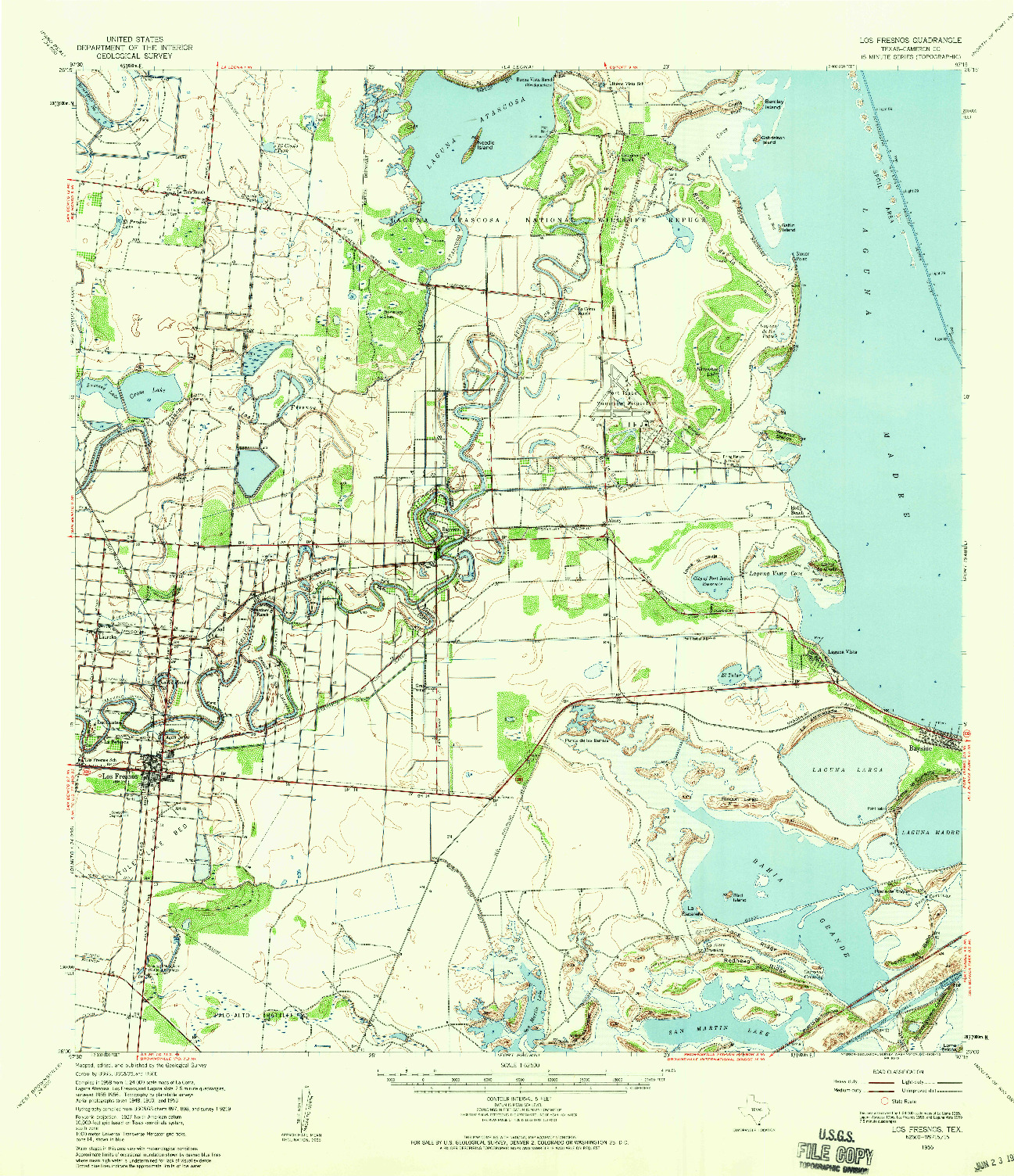 USGS 1:62500-SCALE QUADRANGLE FOR LOS FRESNOS, TX 1956