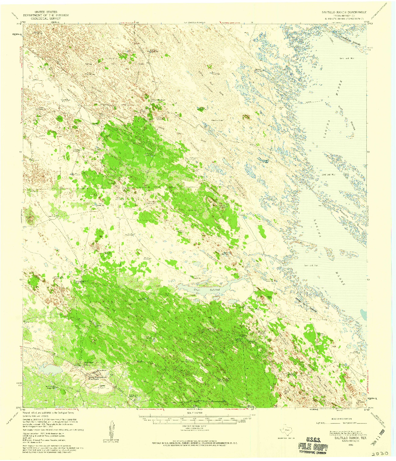 USGS 1:62500-SCALE QUADRANGLE FOR SALTILLO RANCH, TX 1956