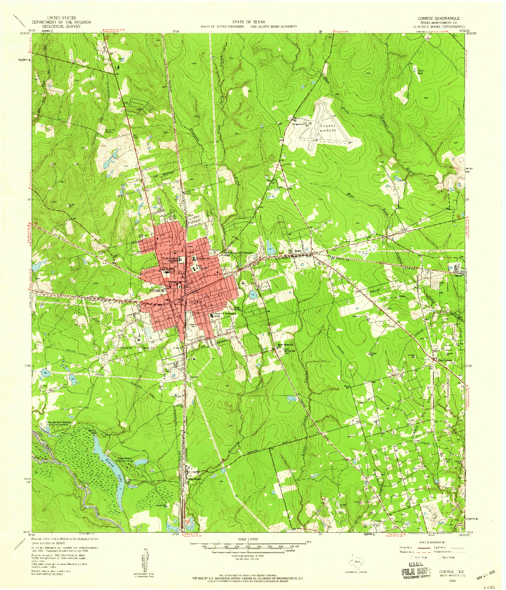 USGS 1:24000-SCALE QUADRANGLE FOR CONROE, TX 1958