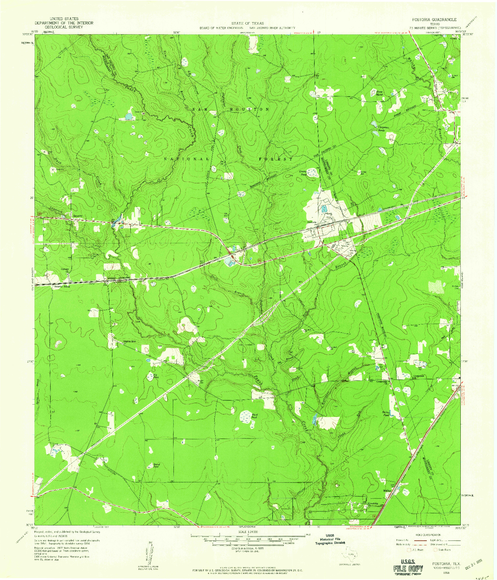 USGS 1:24000-SCALE QUADRANGLE FOR FOSTORIA, TX 1958
