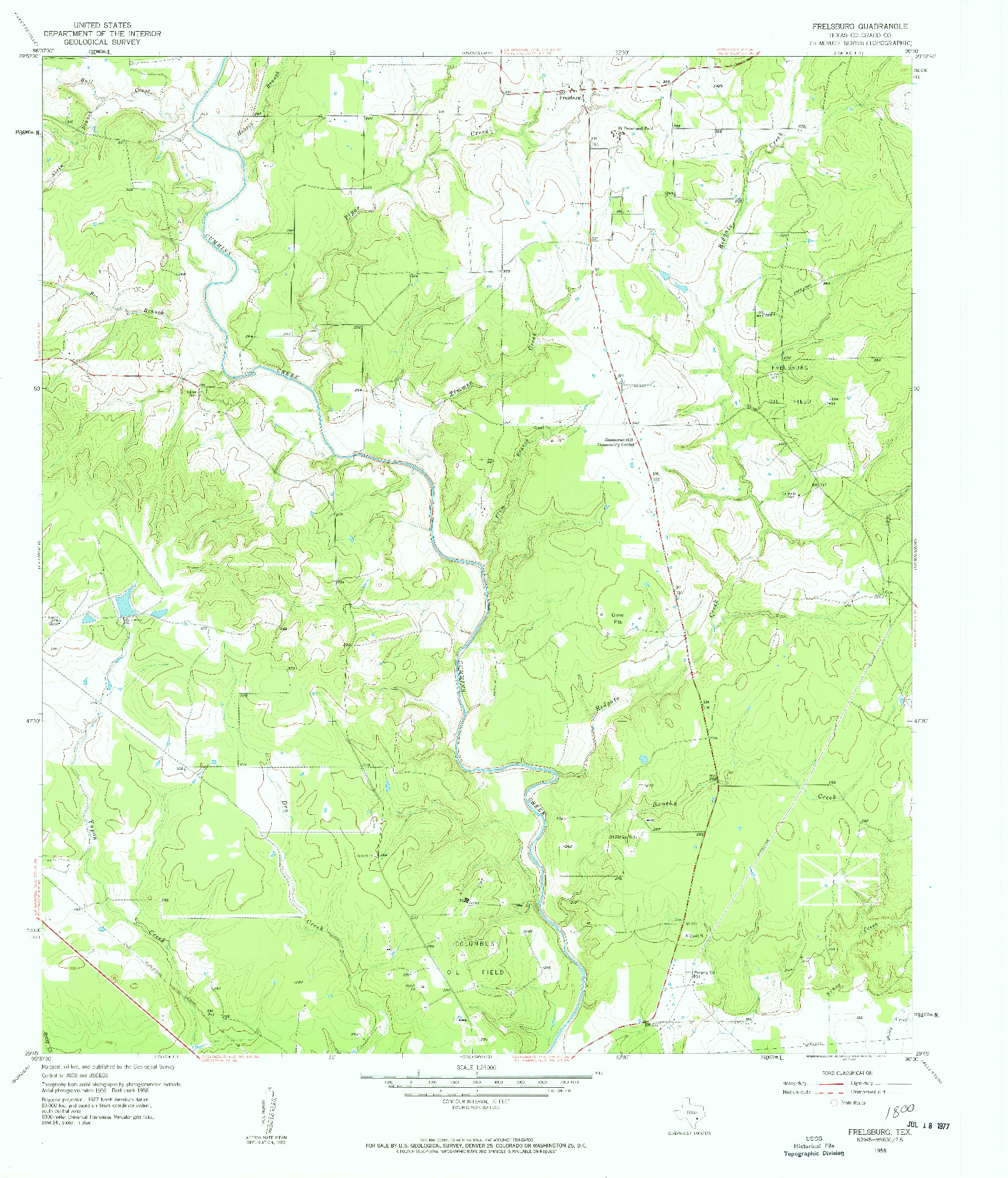 USGS 1:24000-SCALE QUADRANGLE FOR FRELSBURG, TX 1958