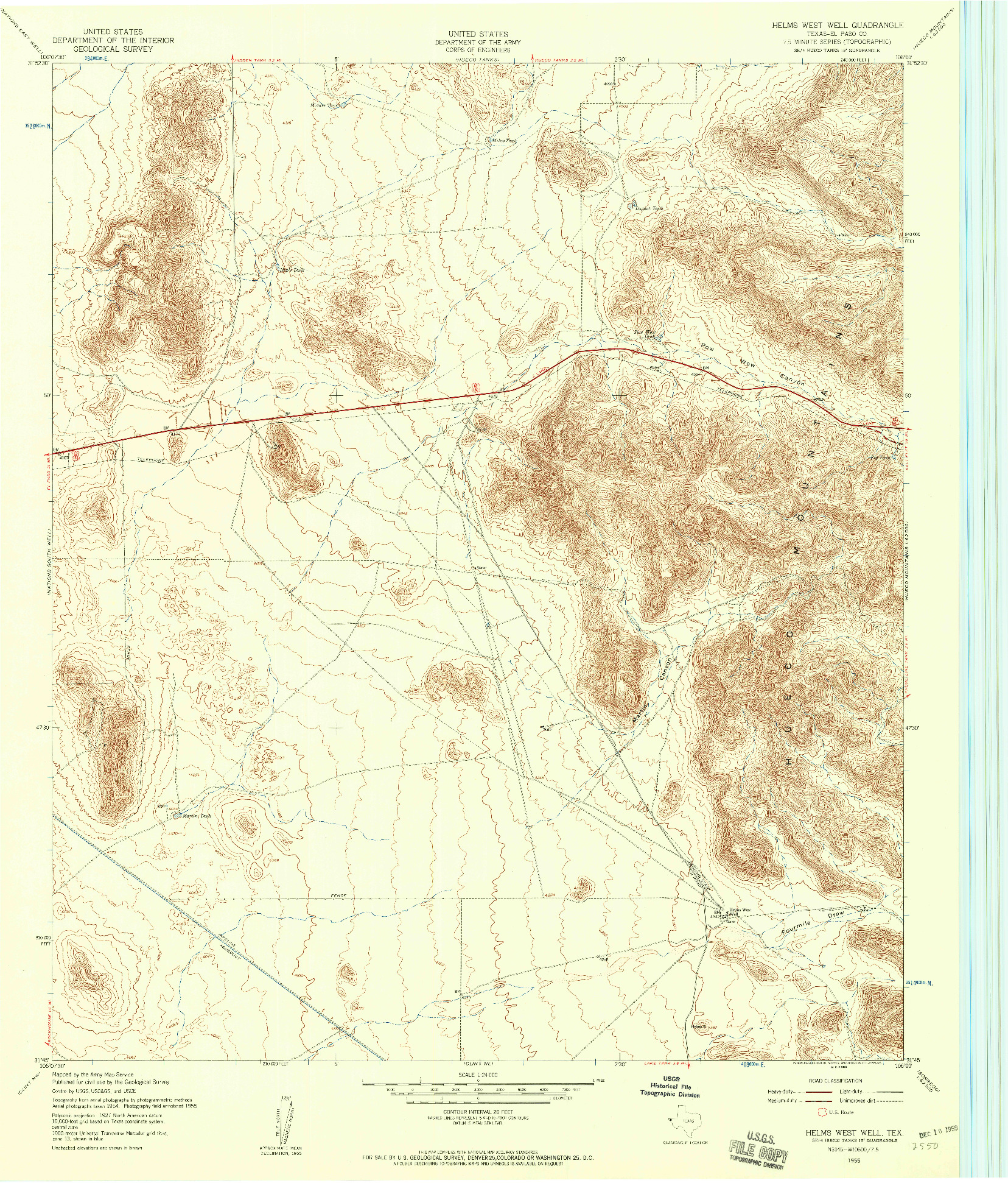USGS 1:24000-SCALE QUADRANGLE FOR HELMS WEST WELL, TX 1955