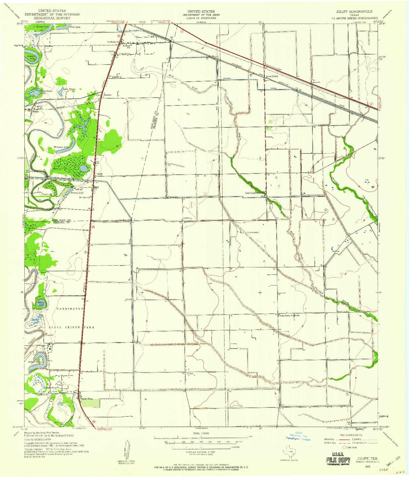 USGS 1:24000-SCALE QUADRANGLE FOR JULIFF, TX 1943