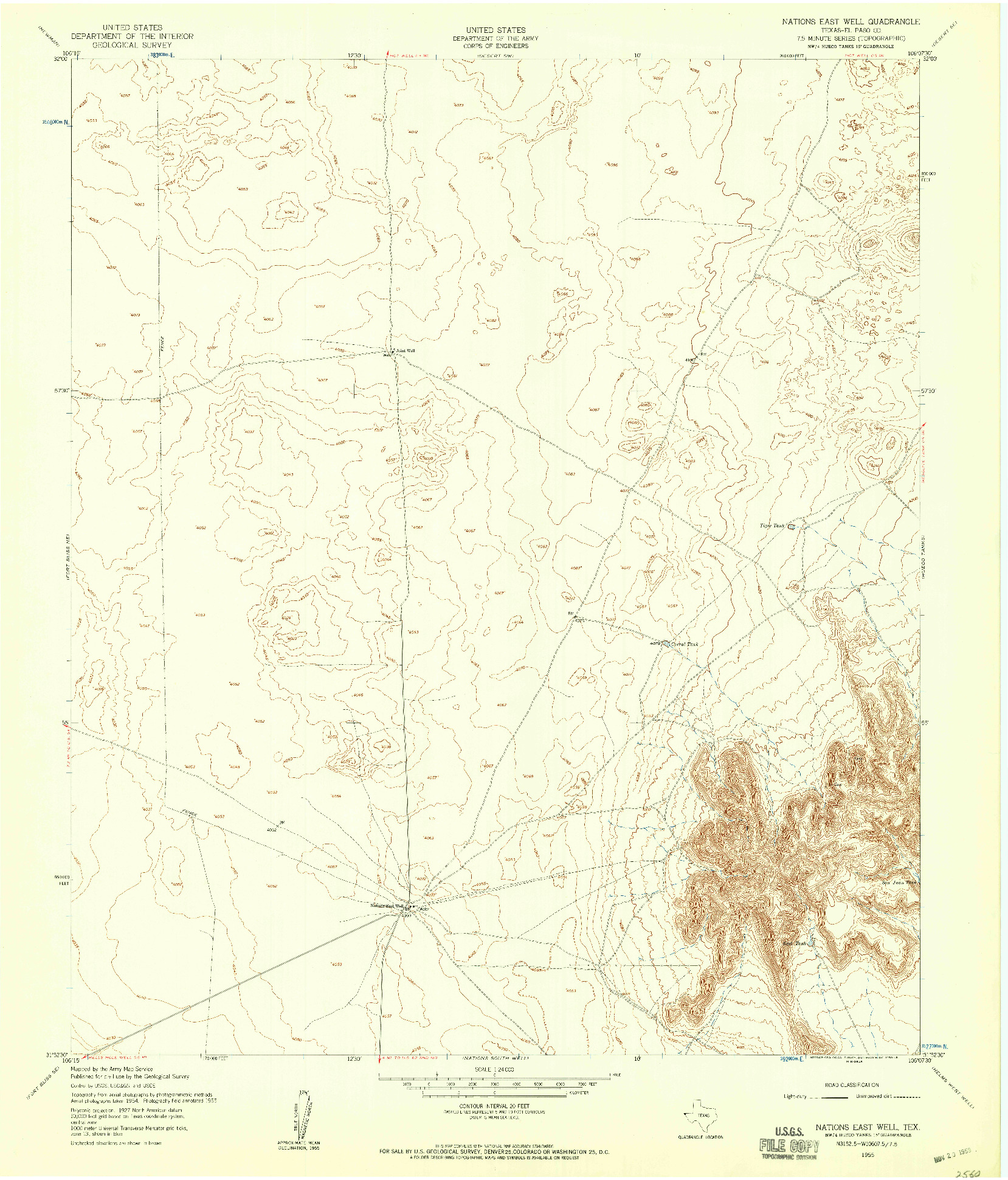USGS 1:24000-SCALE QUADRANGLE FOR NATIONS EAST WELL, TX 1955